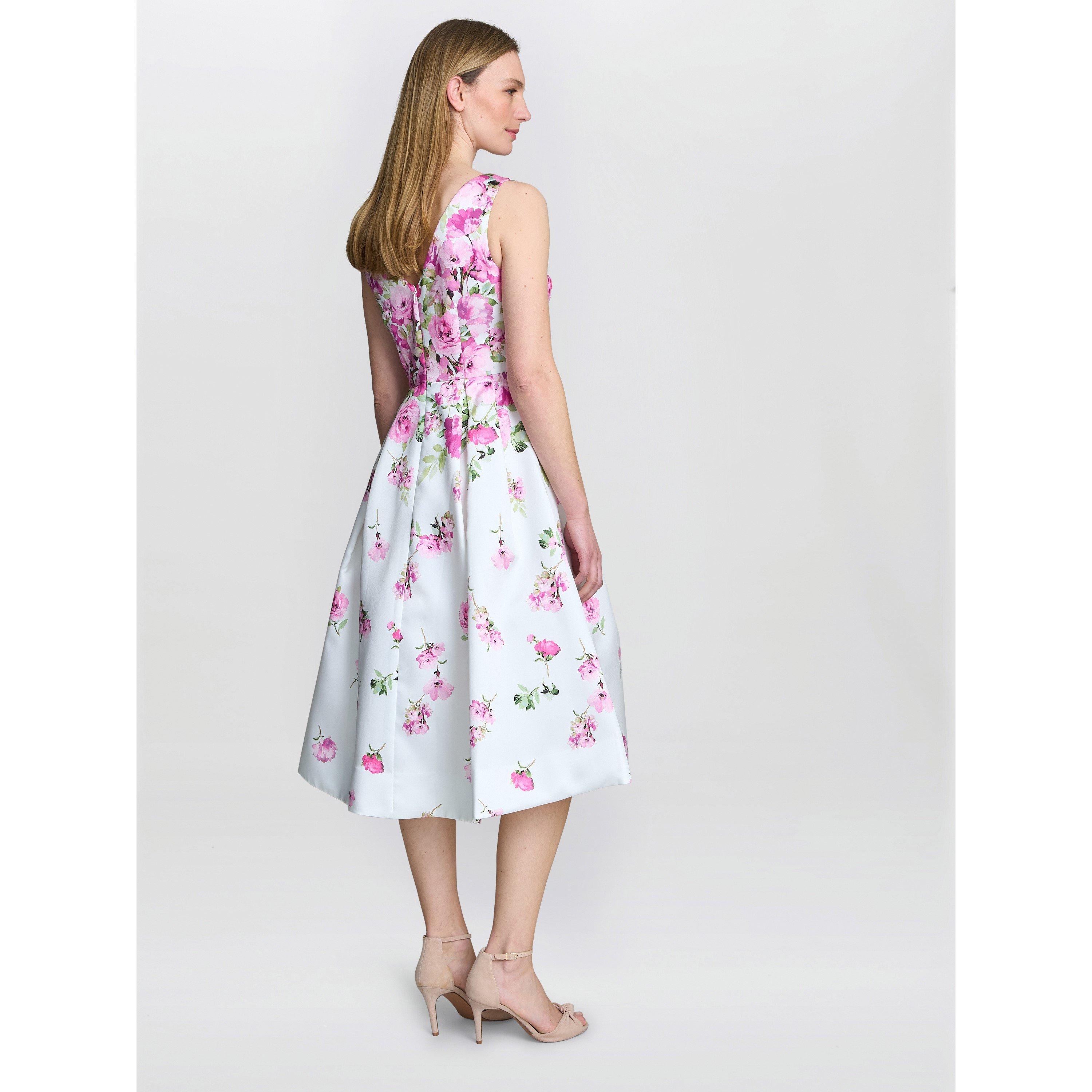 Multi - Gina Bacconi - Women's Sophia Floral Midi A-Line Dress - 2