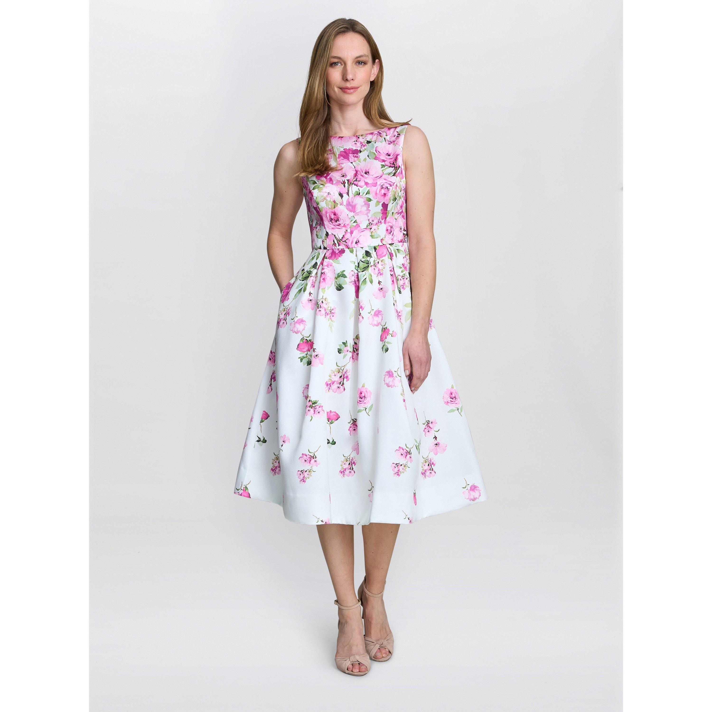Multi - Gina Bacconi - Women's Sophia Floral Midi A-Line Dress - 3