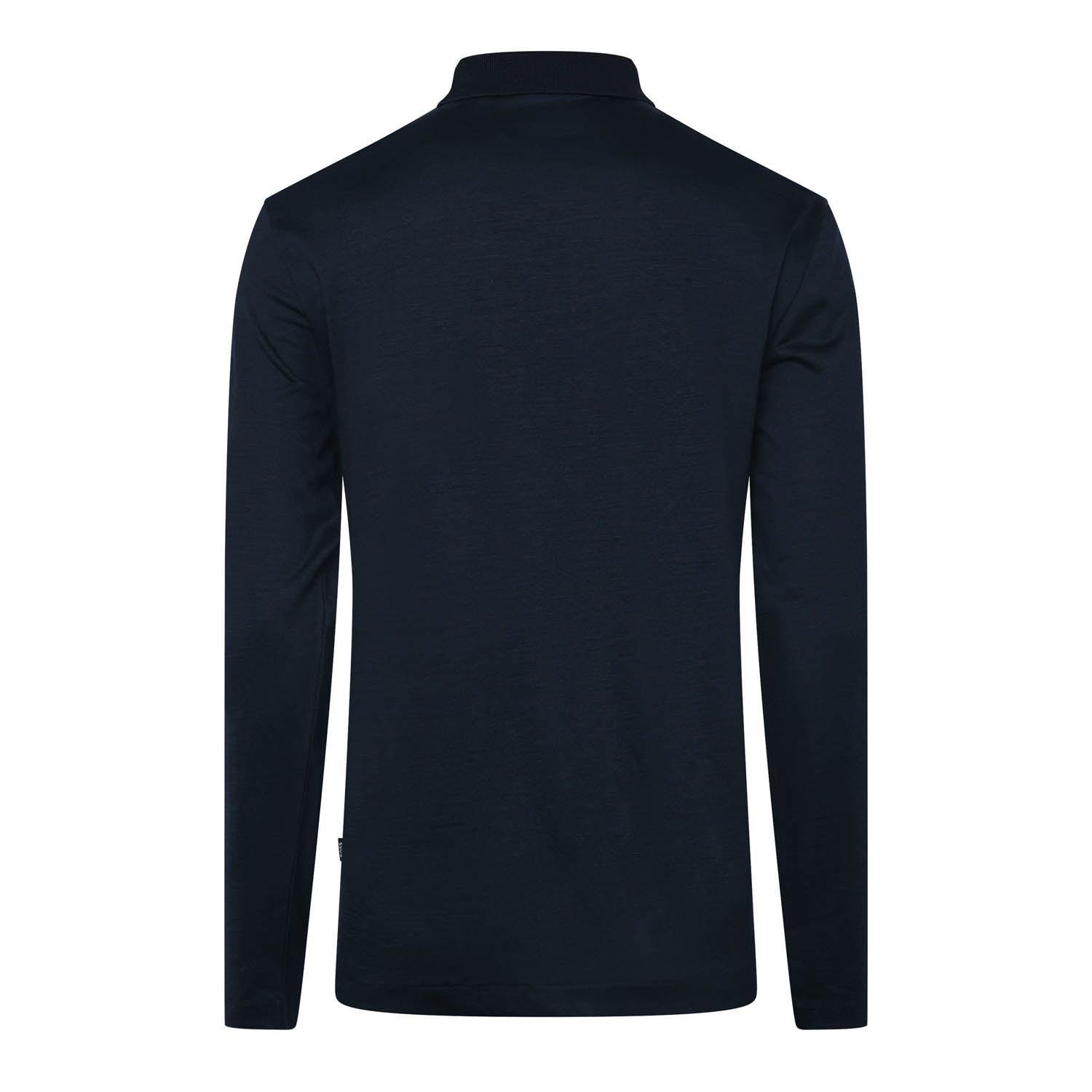Dark Blue - Hugo - H-Pado 110 Long Sleeve Polo Shirt - 2