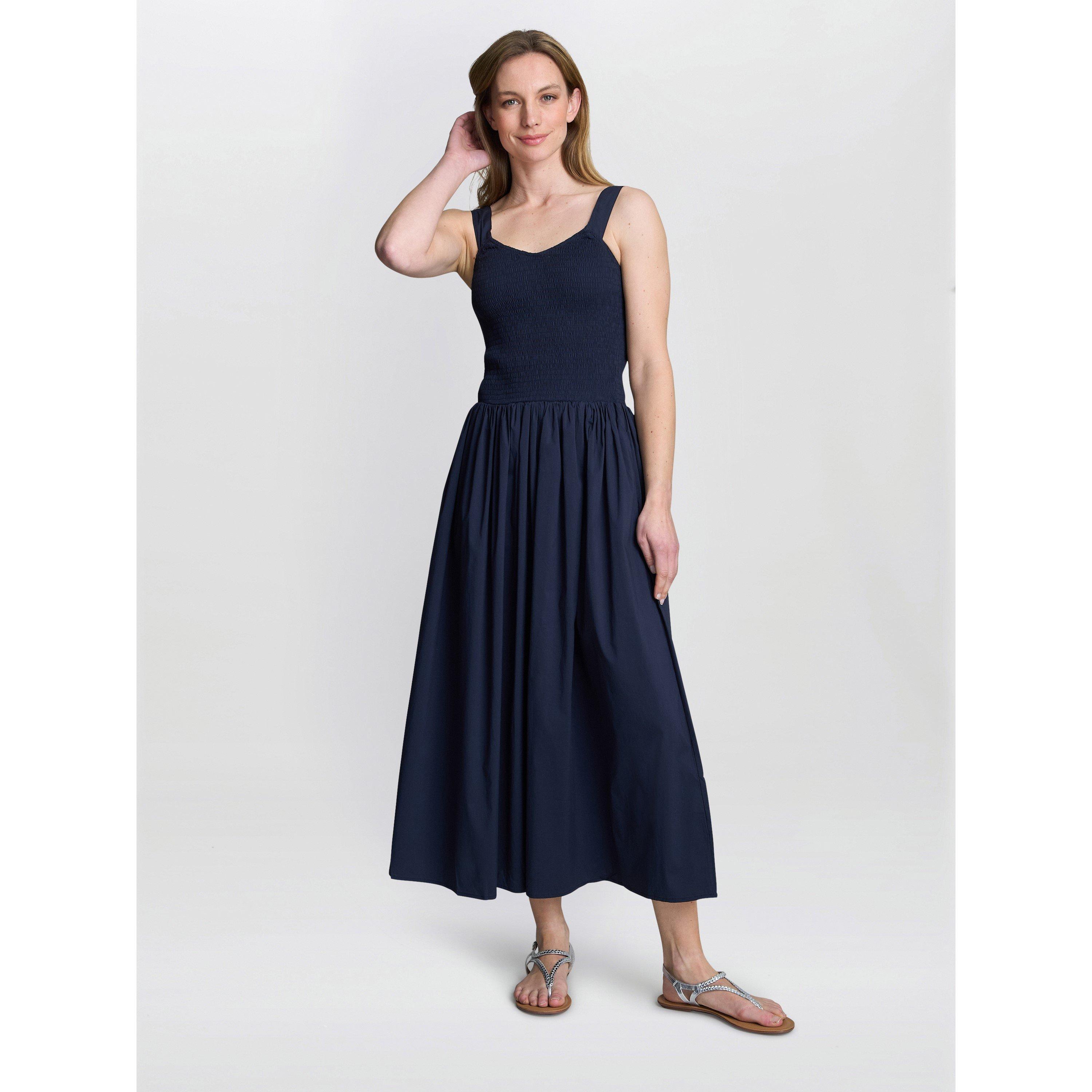 Gina Bacconi Women's Bonita Sheered Bodice Dress - Navy - S/M
