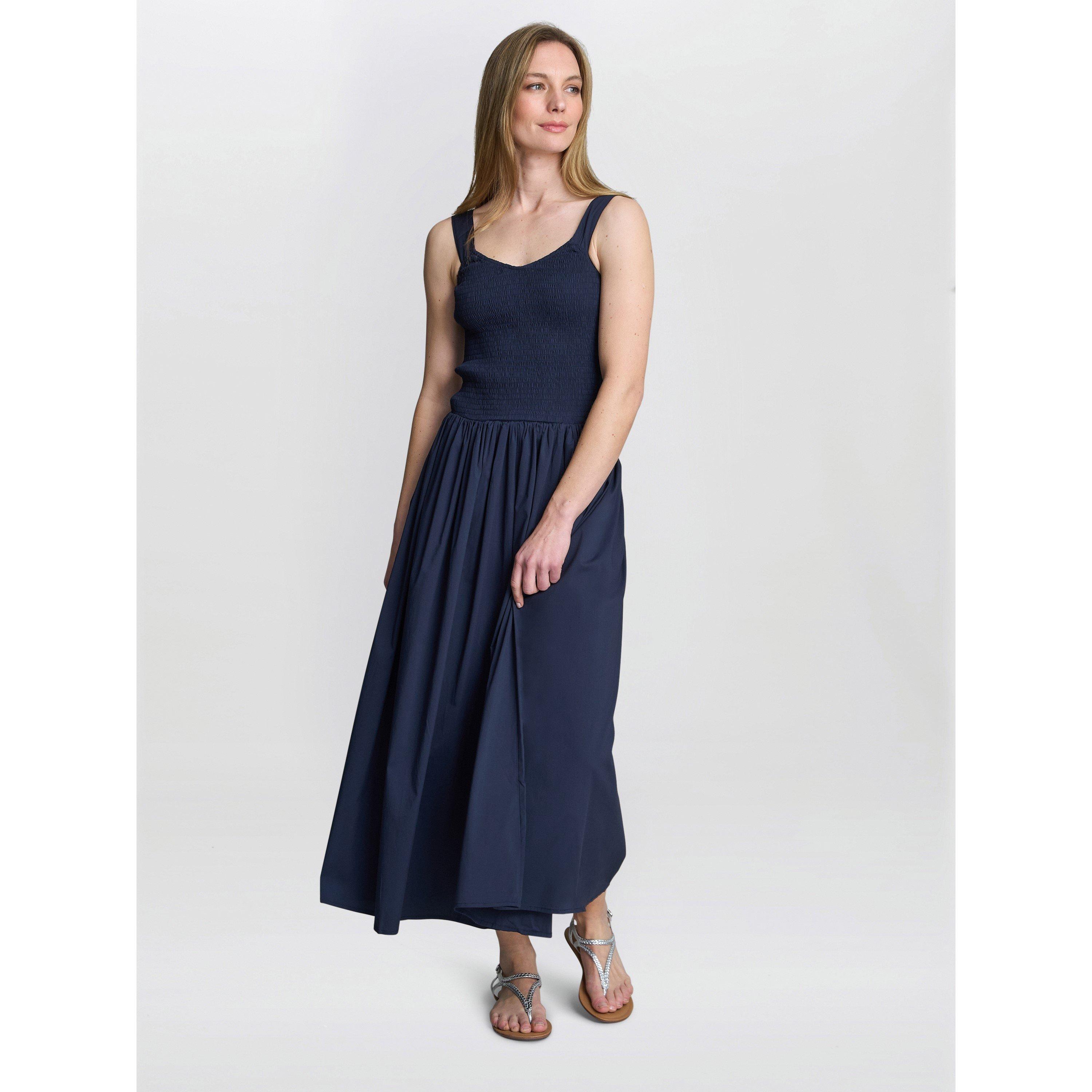 Navy - Gina Bacconi - Bonita Sheered Bodice Dress - 3