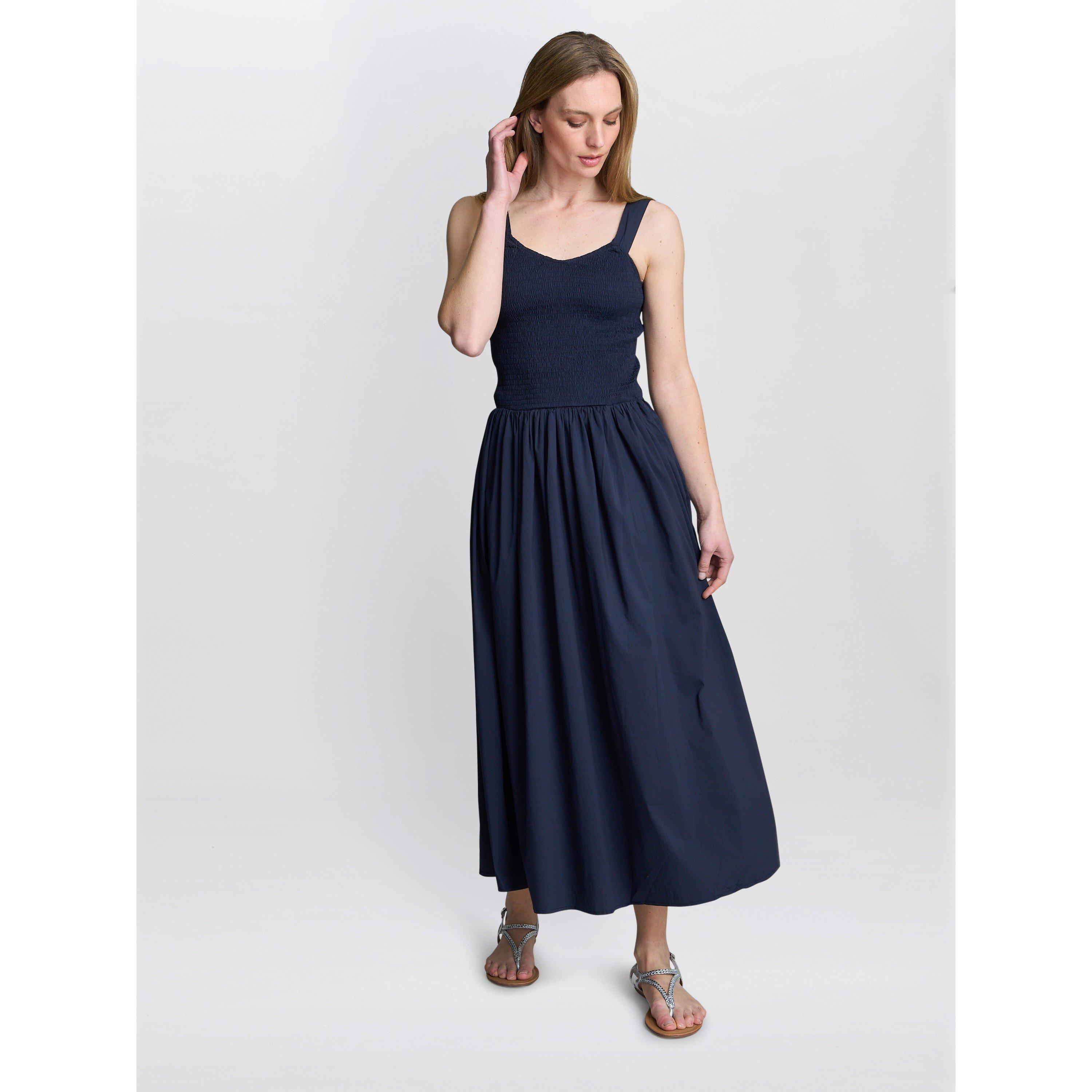 Navy - Gina Bacconi - Bonita Sheered Bodice Dress - 7