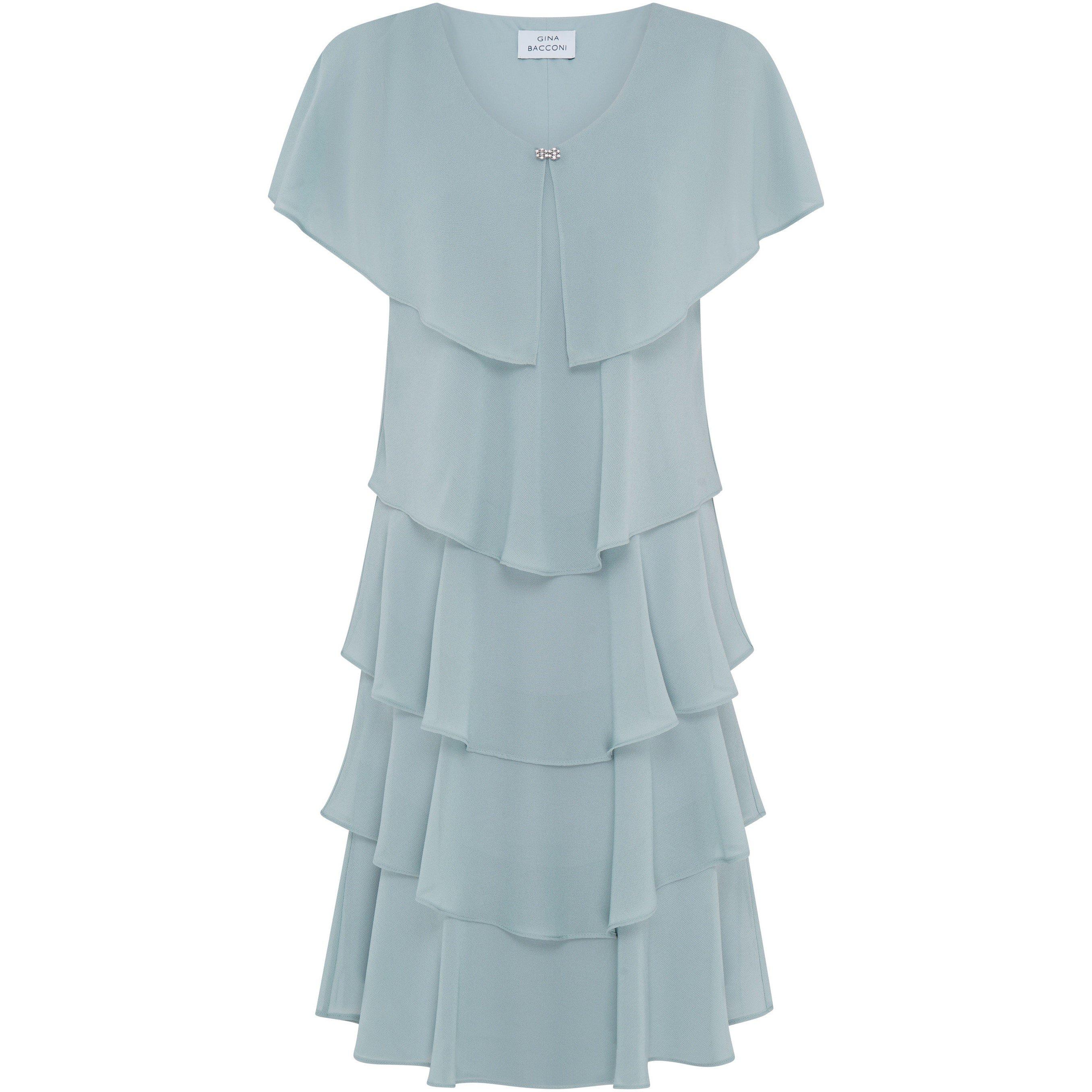 Gina Bacconi Women's Bella Georgette Tiered Dress - Sage - 16