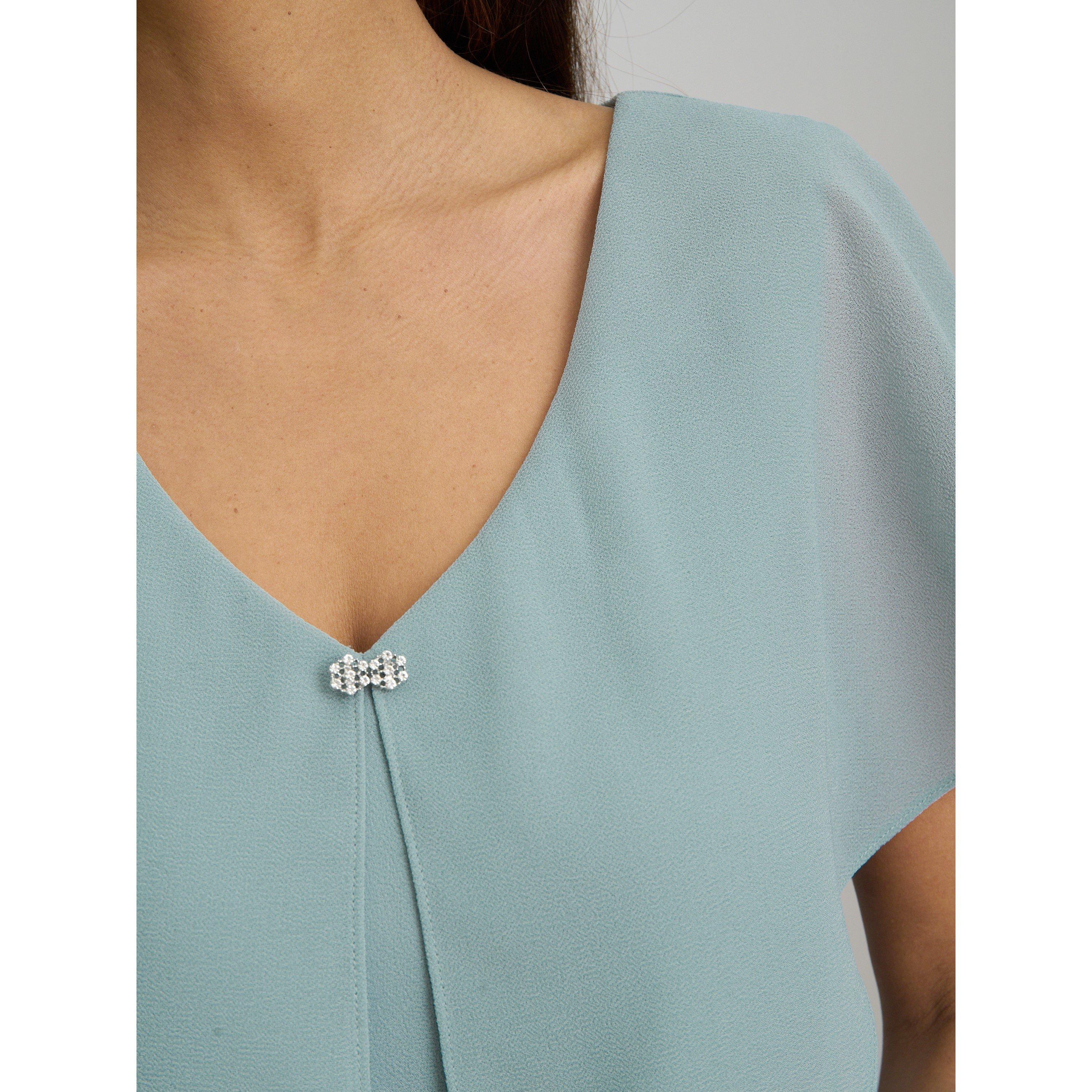 Sage - Gina Bacconi - Bella Georgette Tiered Dress - 5