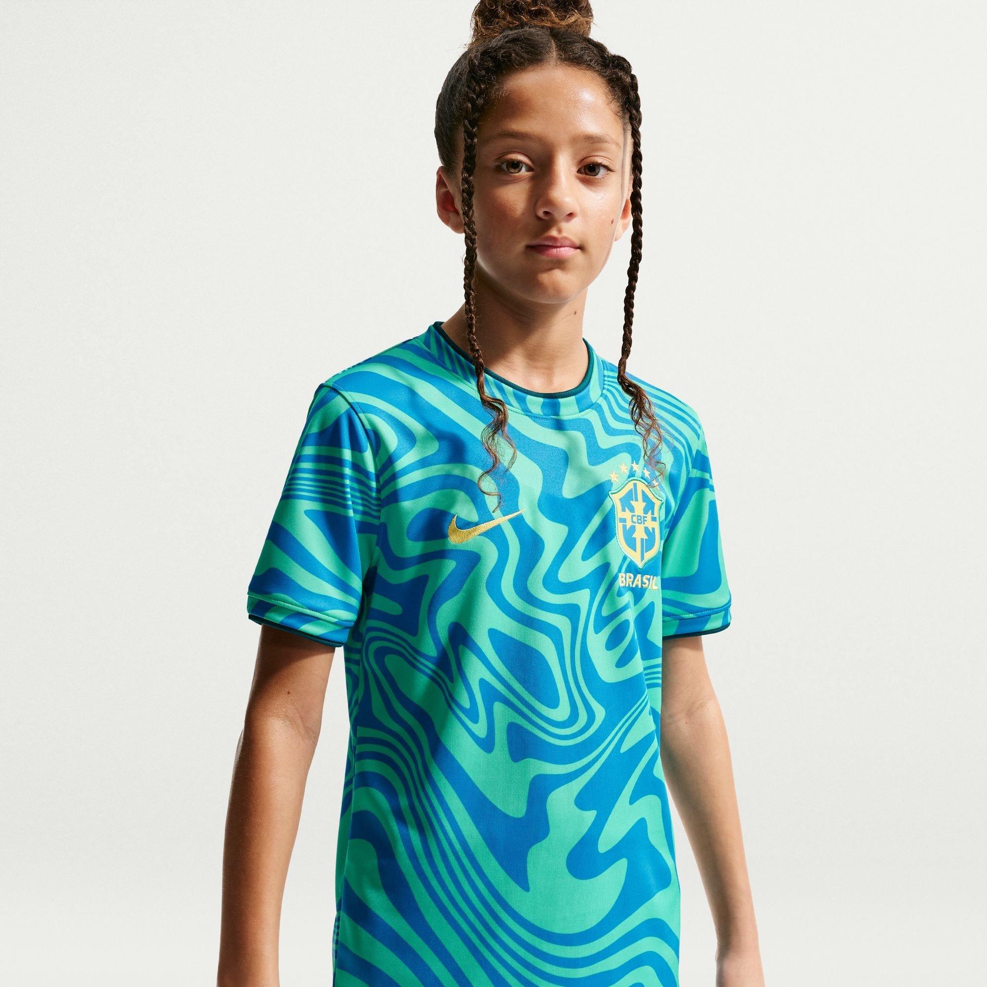 Giallo/Blu - Nike - Kids' Brazil Short Sleeve T-Shirt - 2