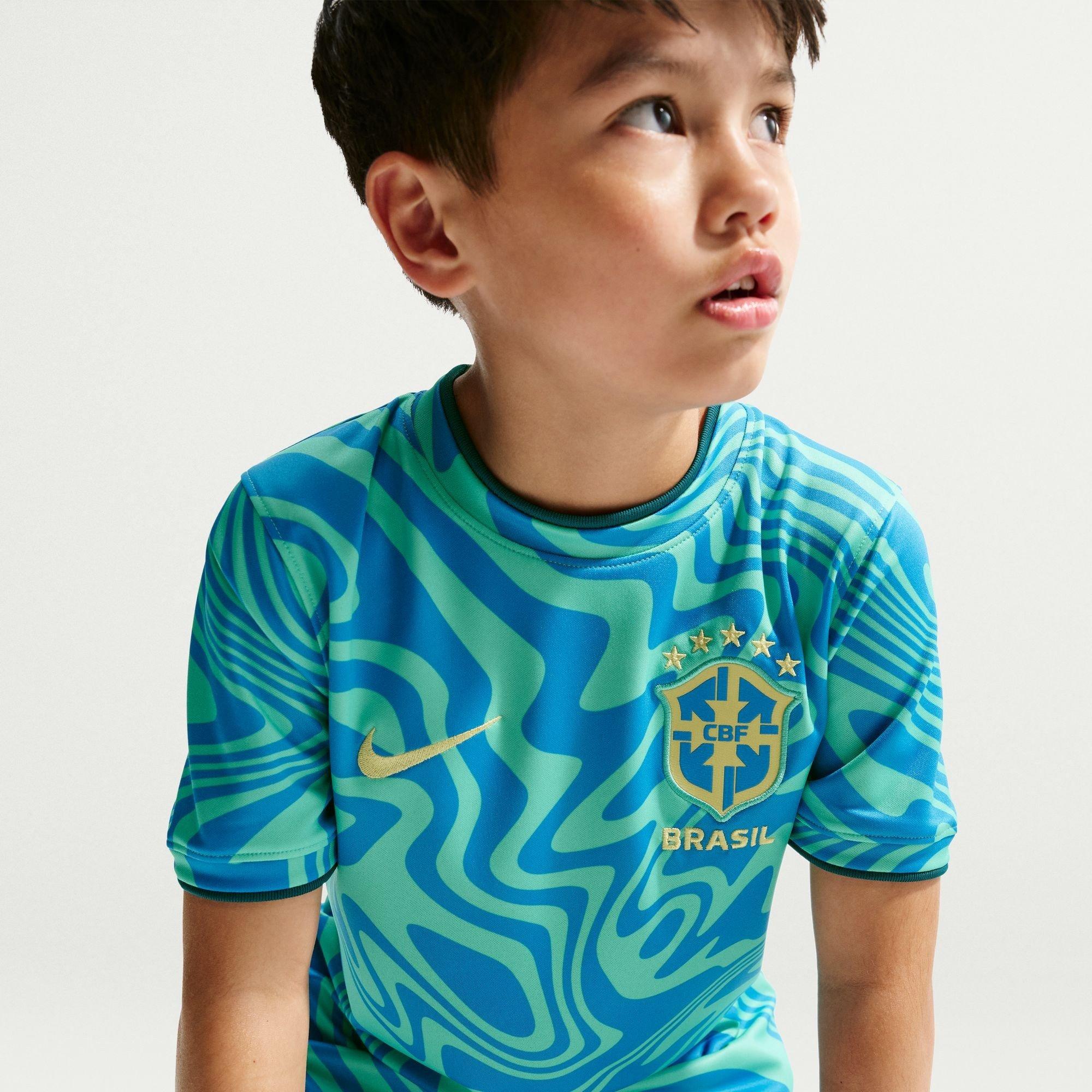 Giallo/Blu - Nike - Kids' Brazil Short Sleeve T-Shirt - 3