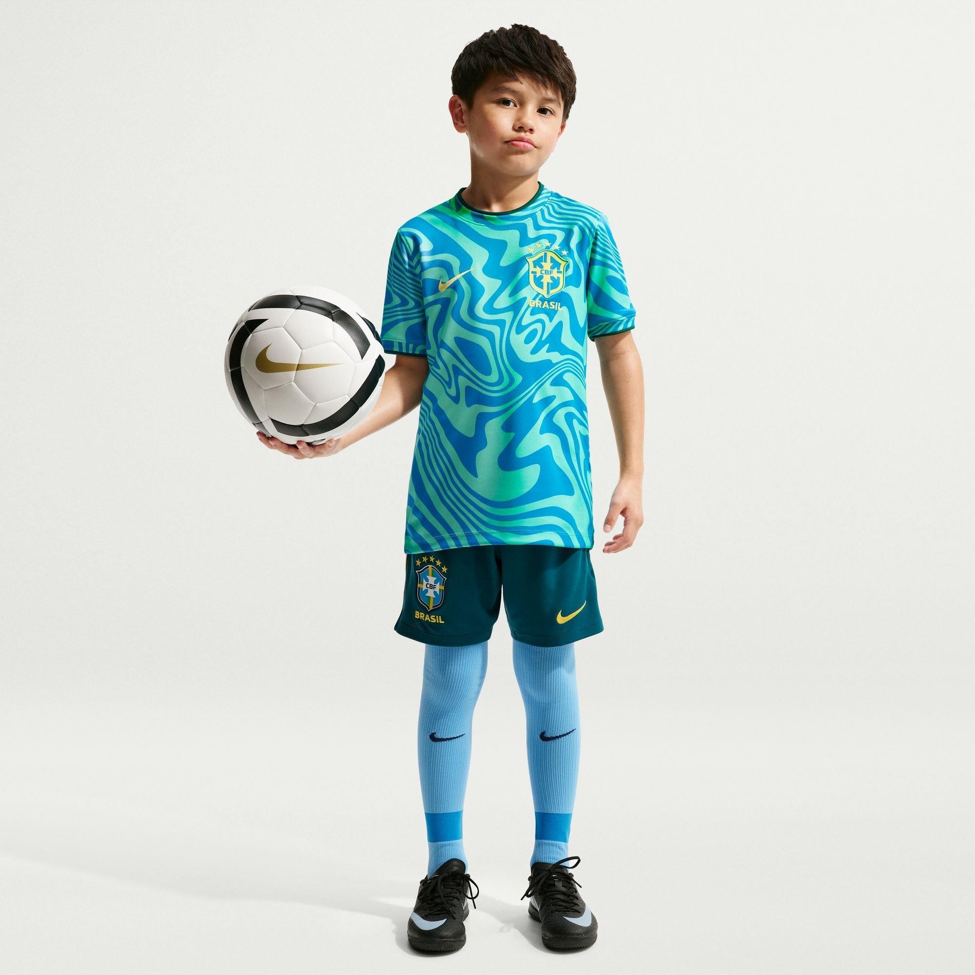 Giallo/Blu - Nike - Kids' Brazil Short Sleeve T-Shirt - 7