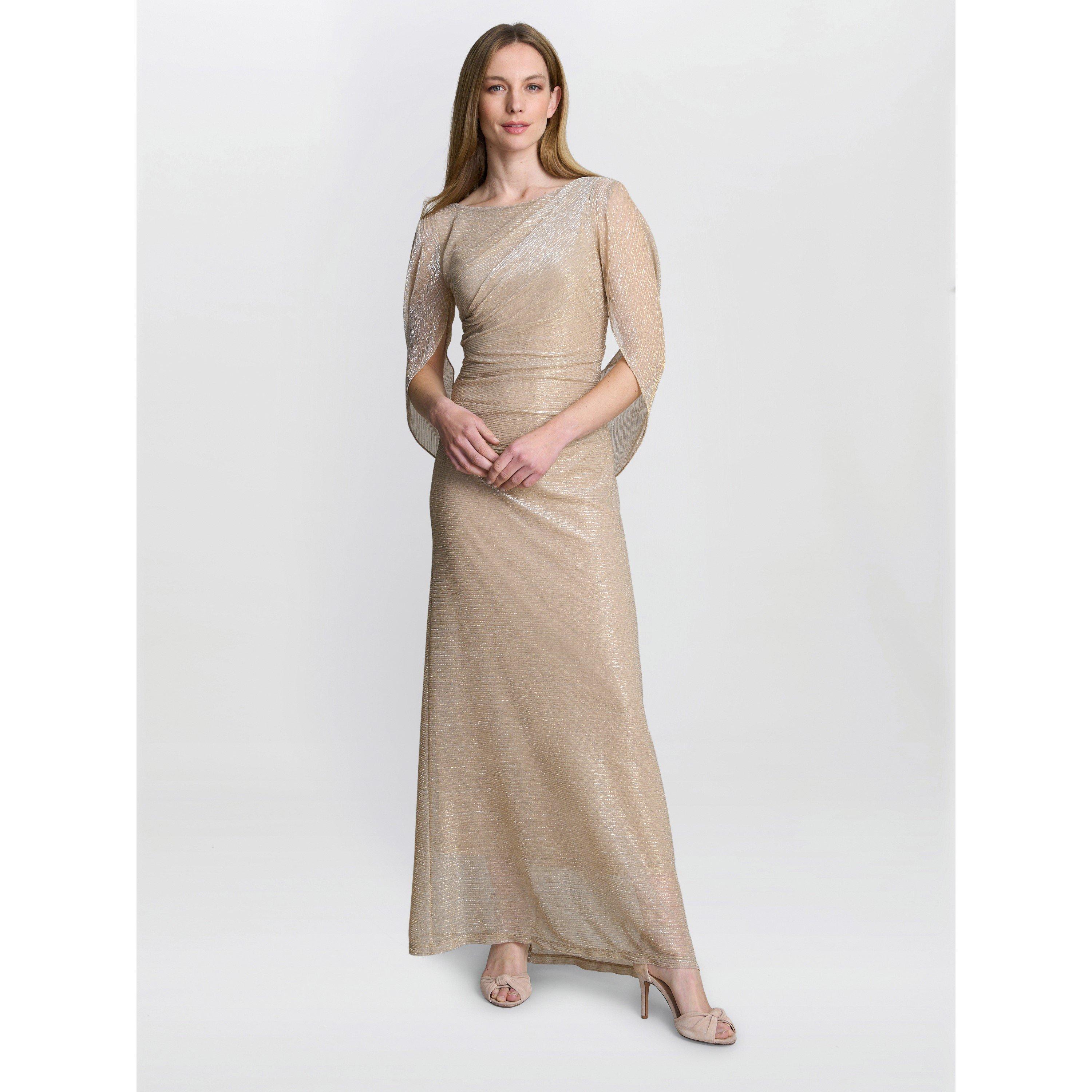 Gina Bacconi Women's Joanna Metallic Knit Maxi Dress - Gold / Silver - 18