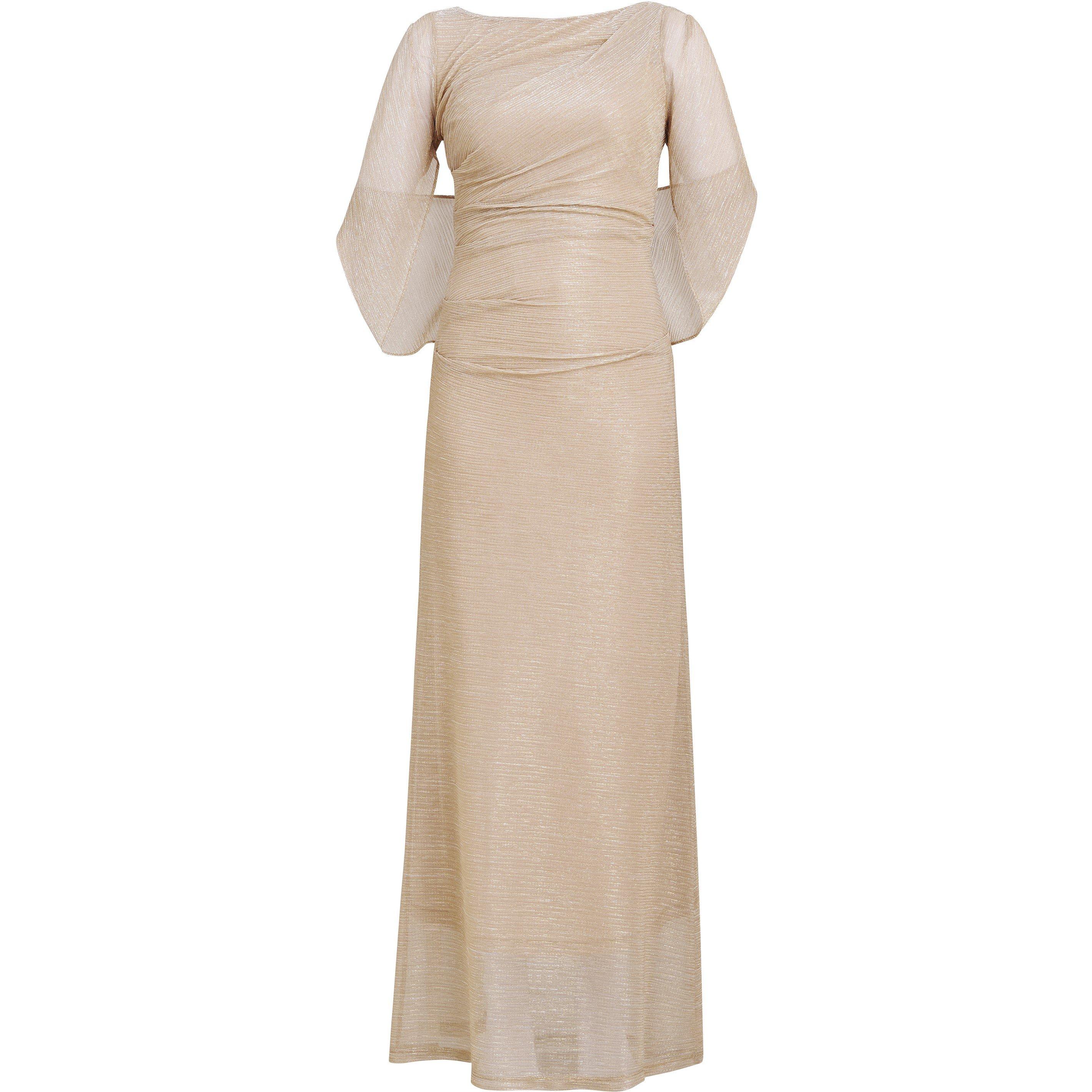Gold / Silver - Gina Bacconi - Joanna Metallic Knit Maxi Dress - 4