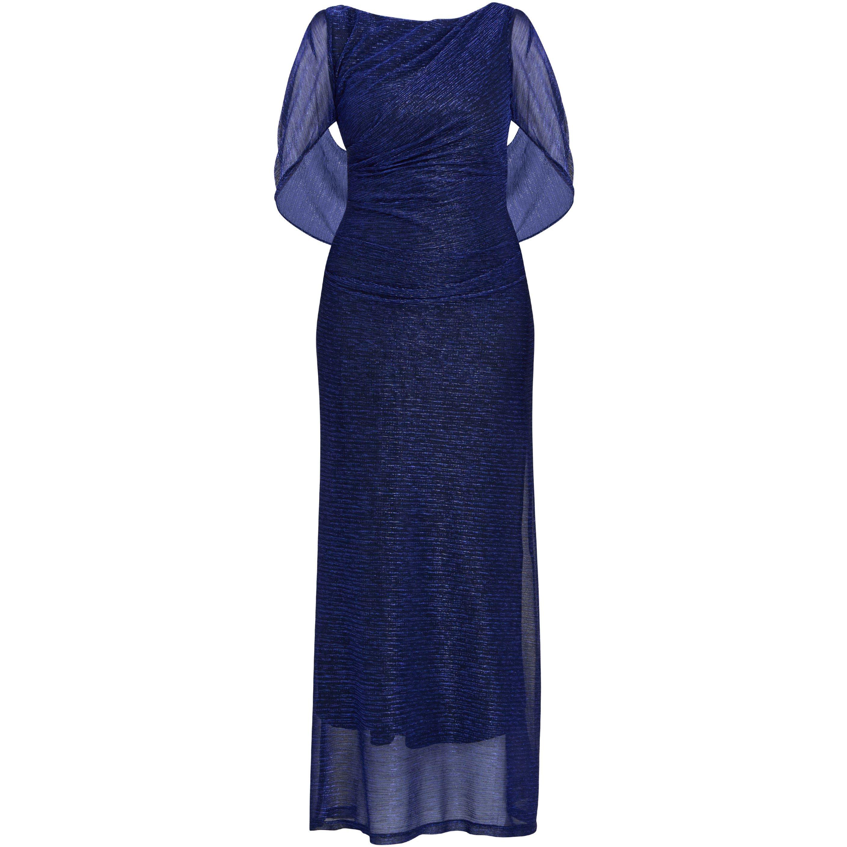 Gina Bacconi Women's Joanna Metallic Knit Maxi Dress - Cobalt - 22