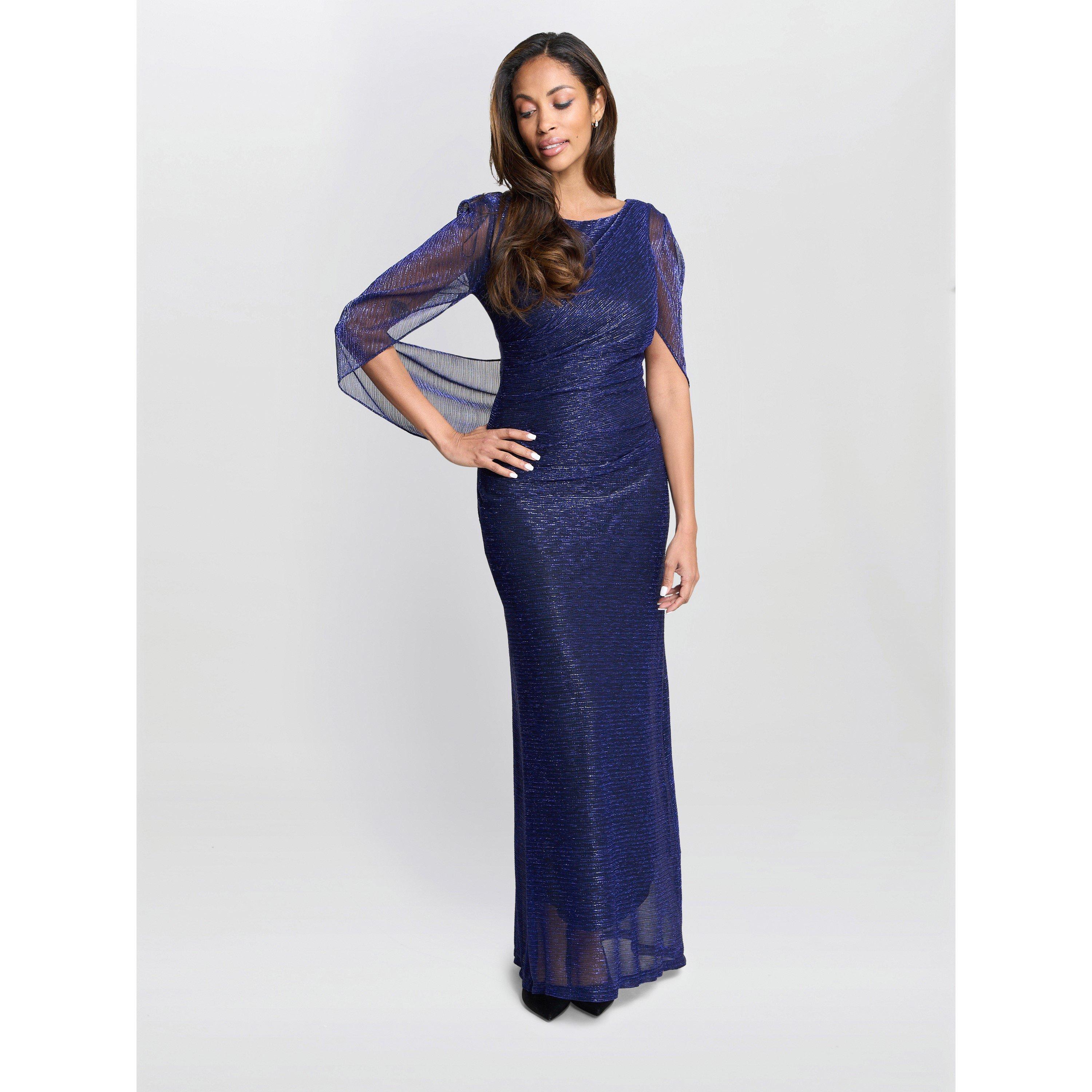 Cobalt - Gina Bacconi - Joanna Metallic Knit Maxi Dress - 2