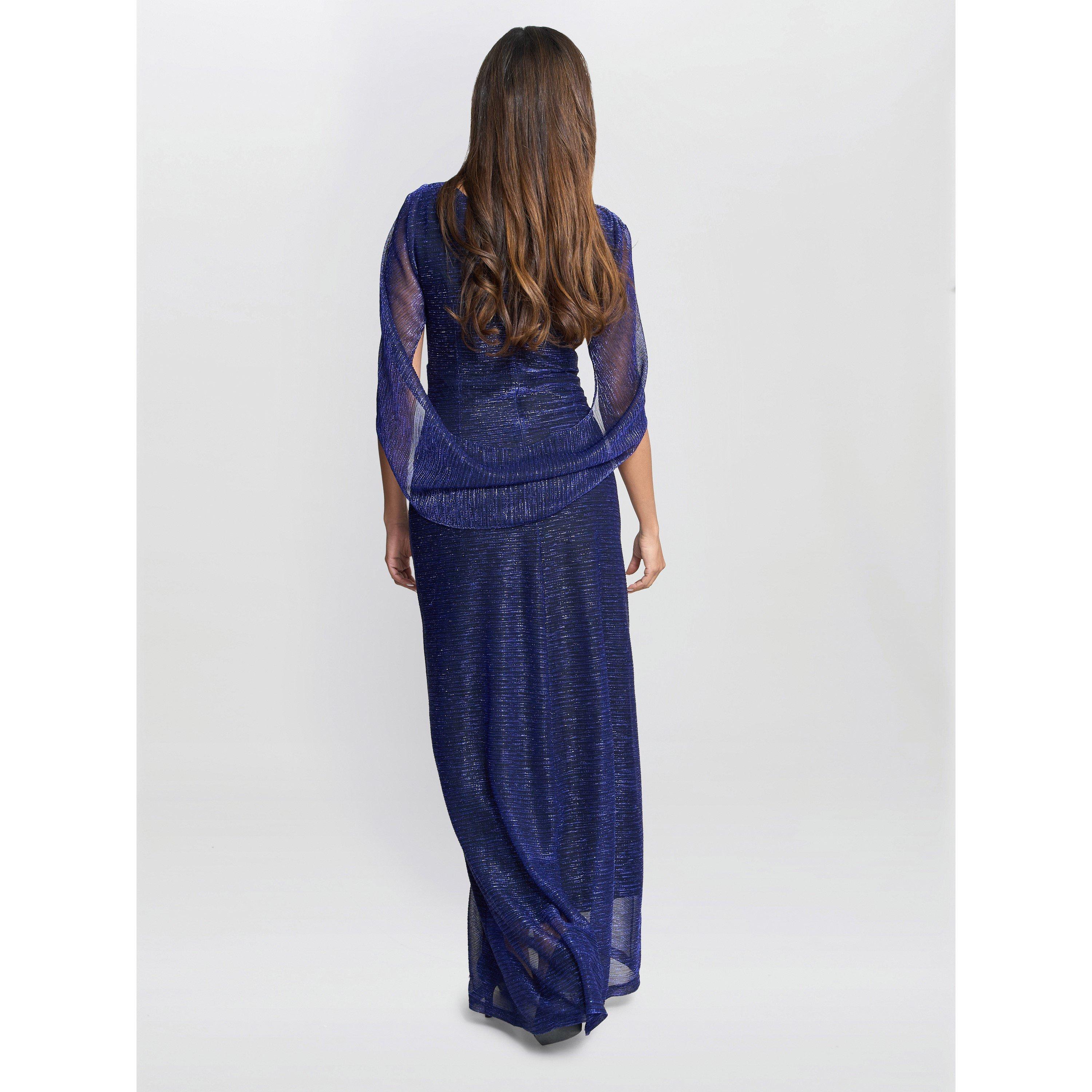Cobalt - Gina Bacconi - Joanna Metallic Knit Maxi Dress - 3