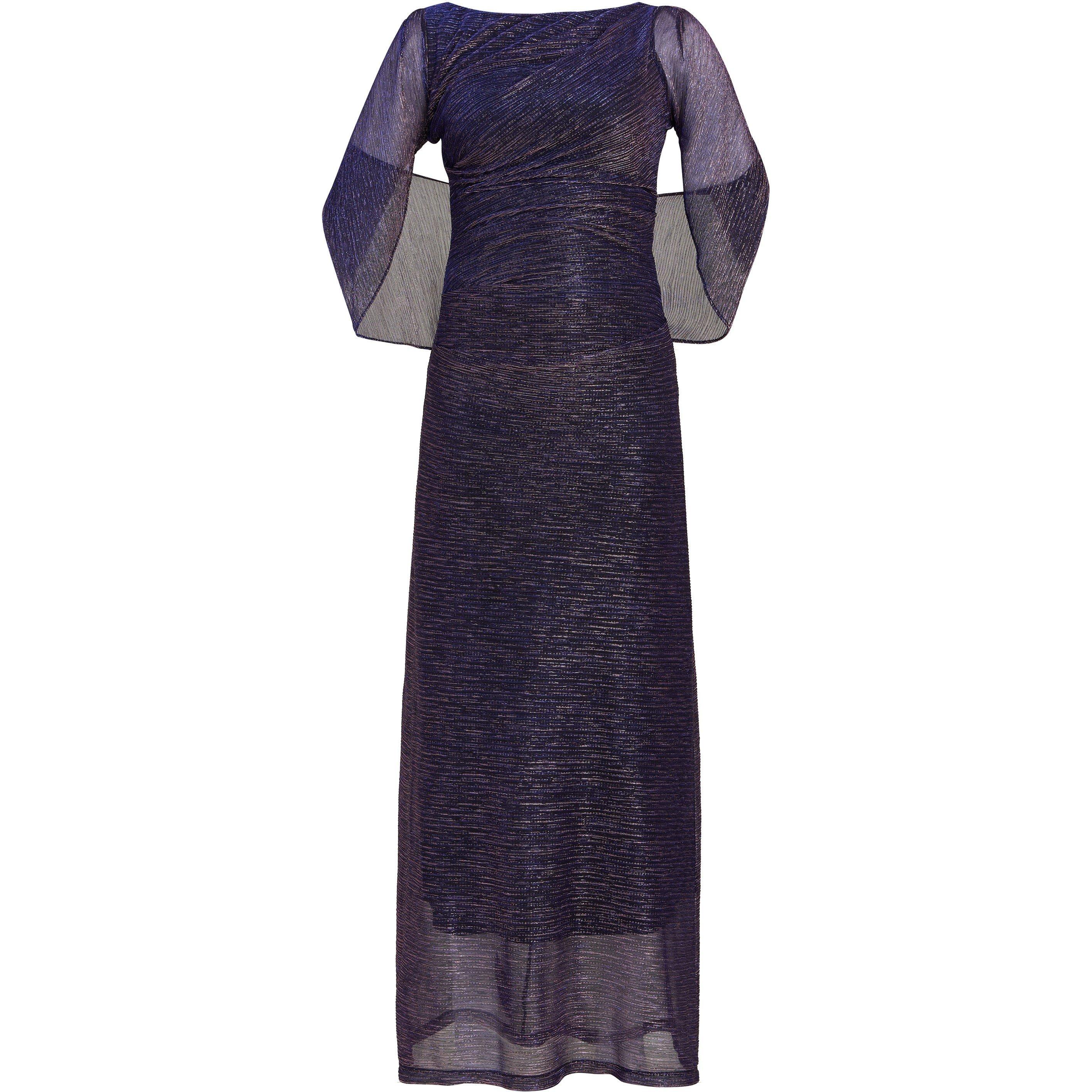 Pink/Cobalt - Gina Bacconi - Joanna Metallic Knit Maxi Dress - 4