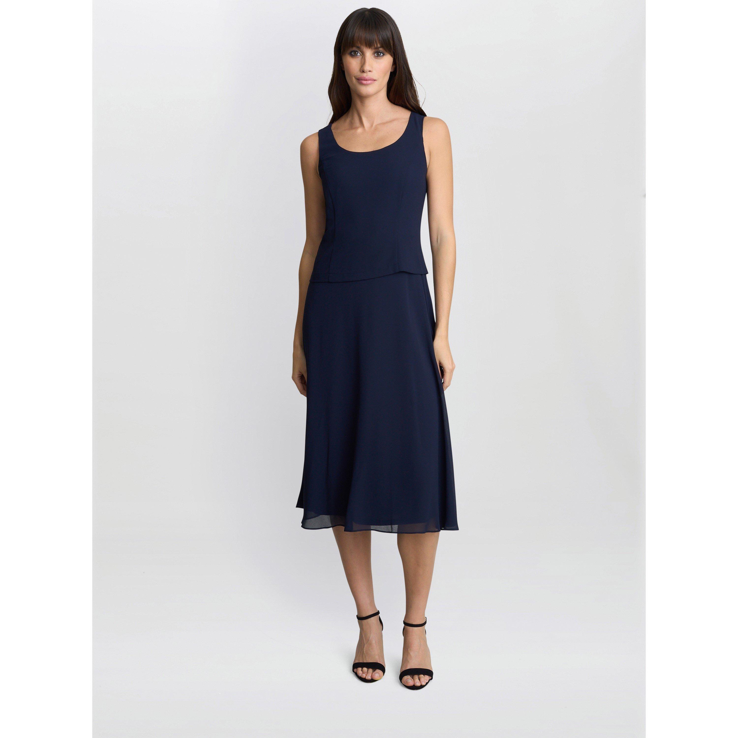 Navy - Gina Bacconi - Sandra Floral Jacquard Jacket Dress - 6