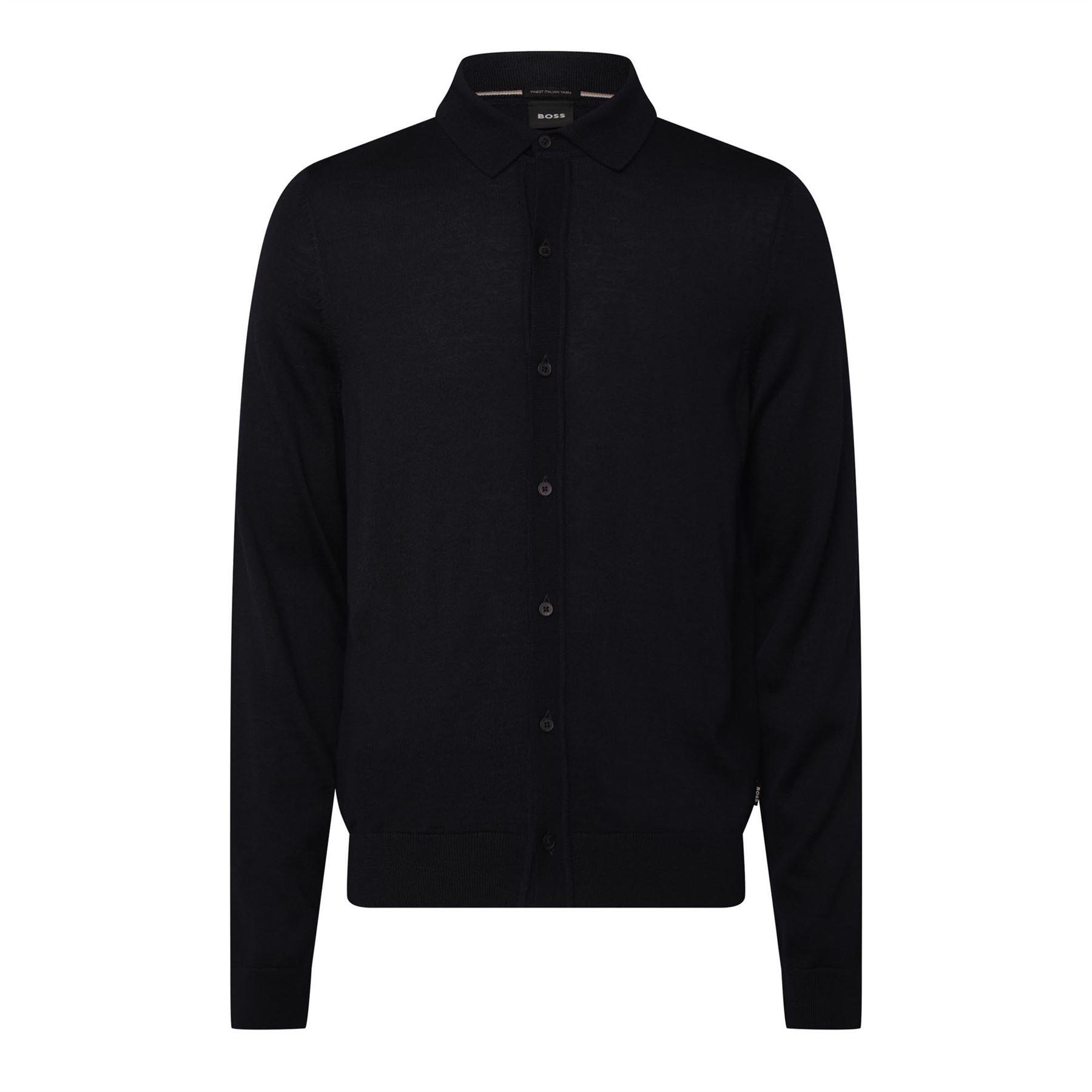 Dark Blue - Boss - Helbert Regular Fit Shirt in Virgin Wool - 1