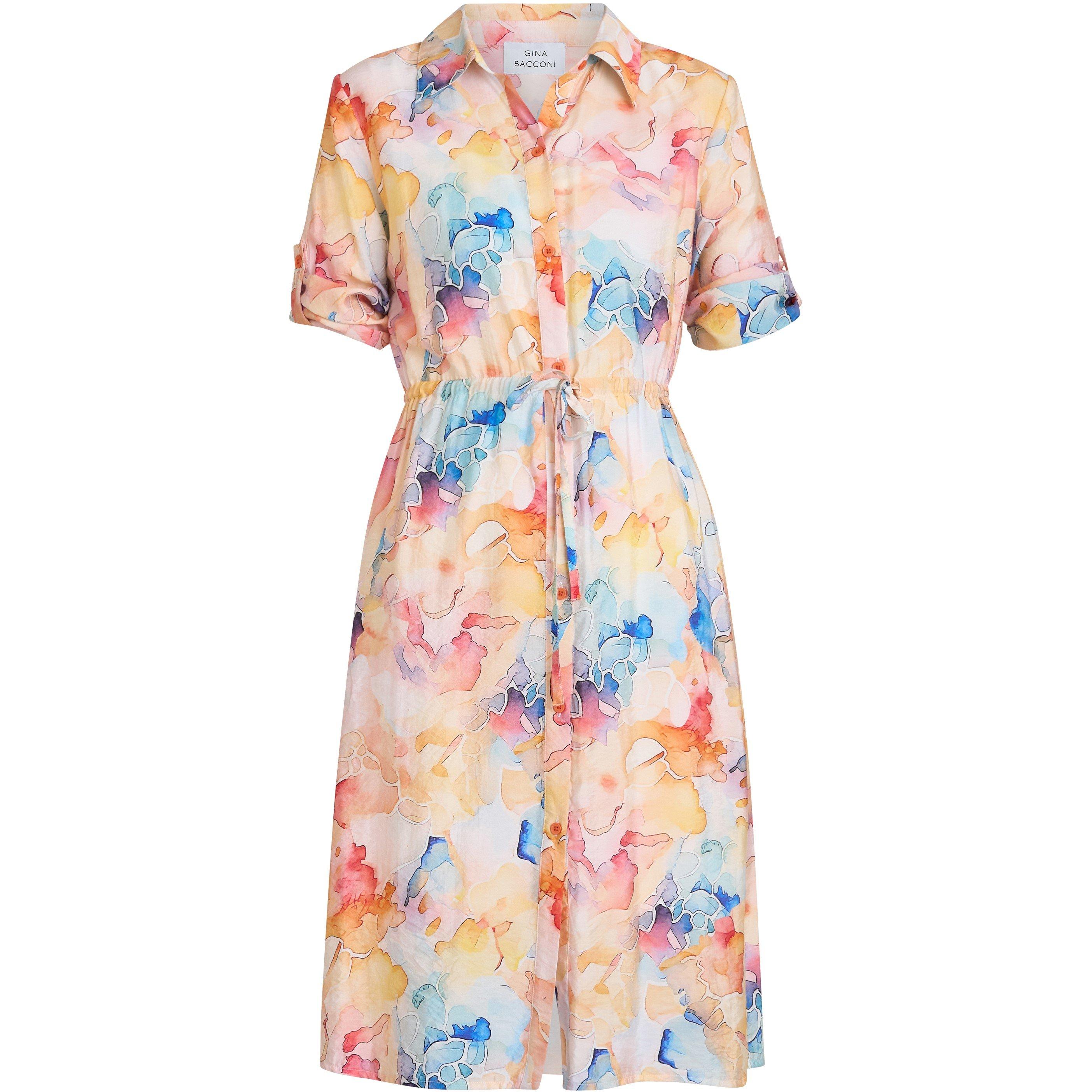 Multi - Gina Bacconi - Women's Aubree Shirt Dress - 4