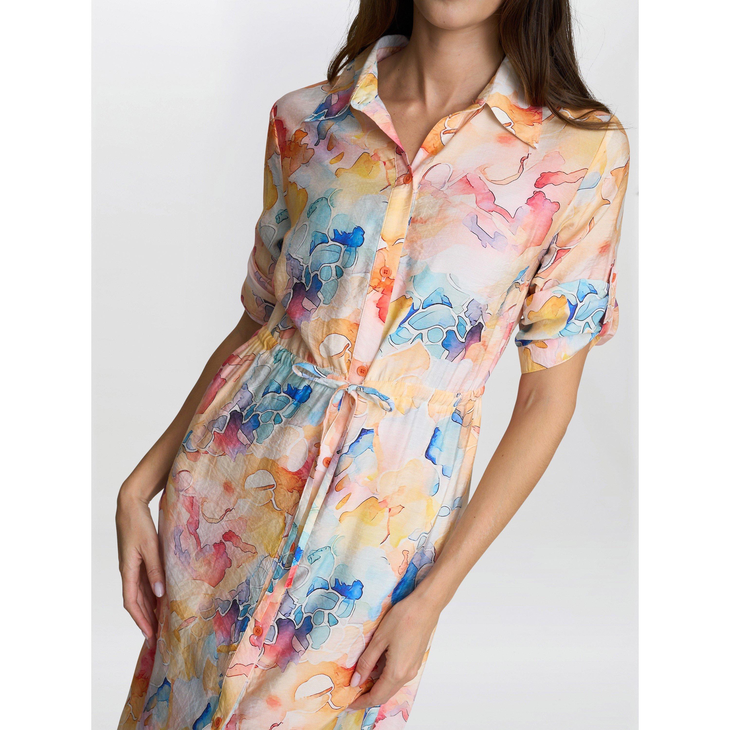 Multi - Gina Bacconi - Women's Aubree Shirt Dress - 5