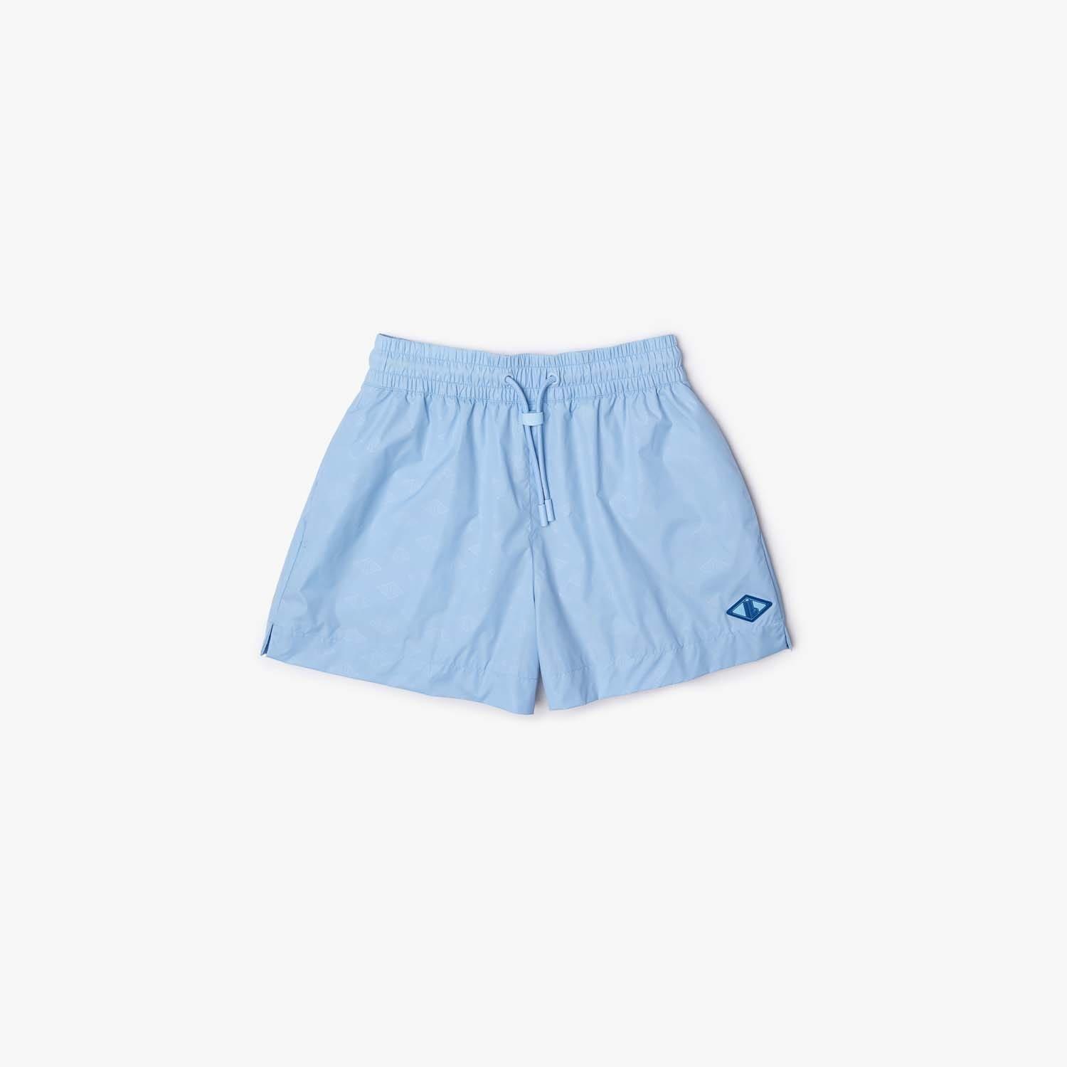 Blue - Lacoste - Monogram Print Shorts - 3