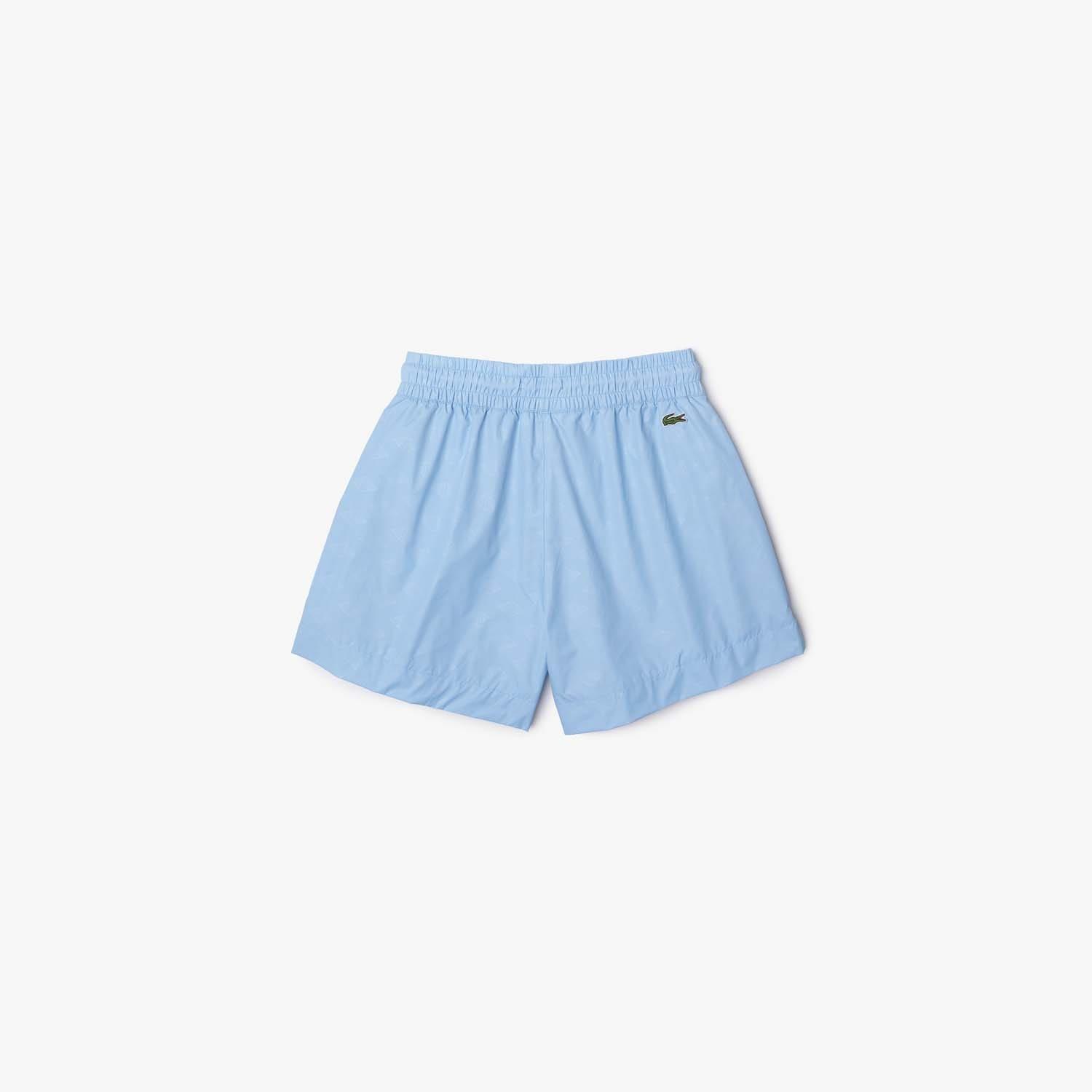 Blue - Lacoste - Monogram Print Shorts - 4