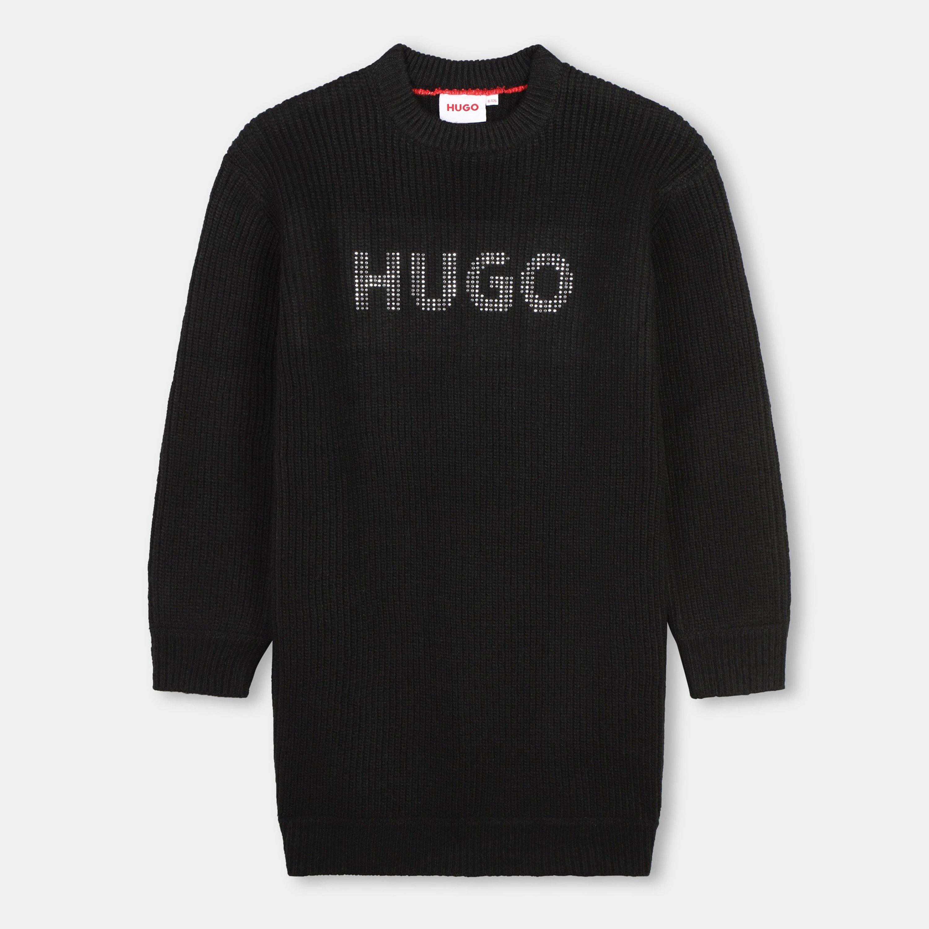 Hugo Kids Long Sleeve Logo Jumper Dress Jumper Dresses Sports Direct hugo-kids-long-sleeve-logo-jumper-dress-jumper-dresses-sports-direct