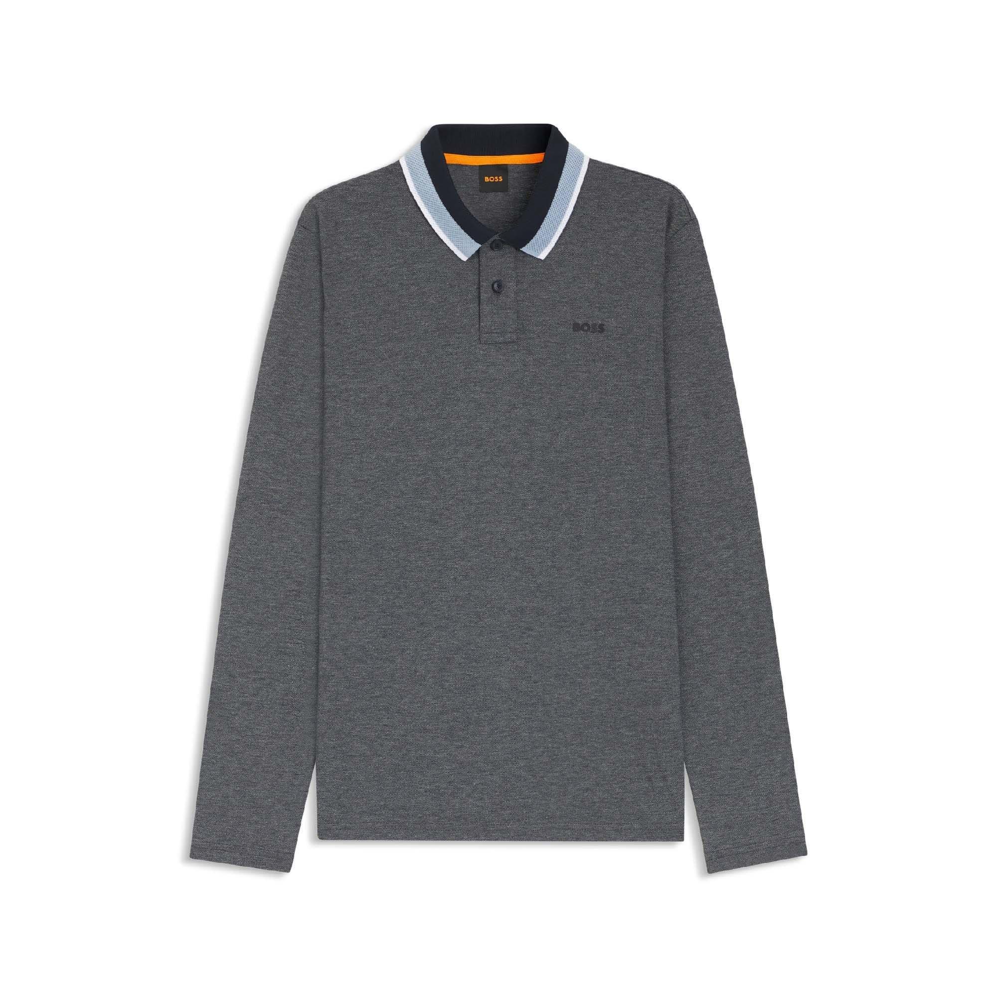 Blue - Boss - Peoxfordlong Long Sleeve Polo Shirt - 2