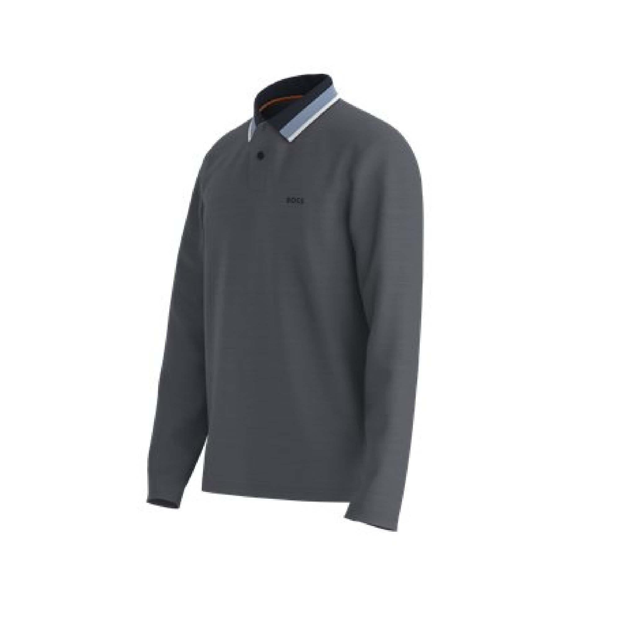 Blue - Boss - Peoxfordlong Long Sleeve Polo Shirt - 4