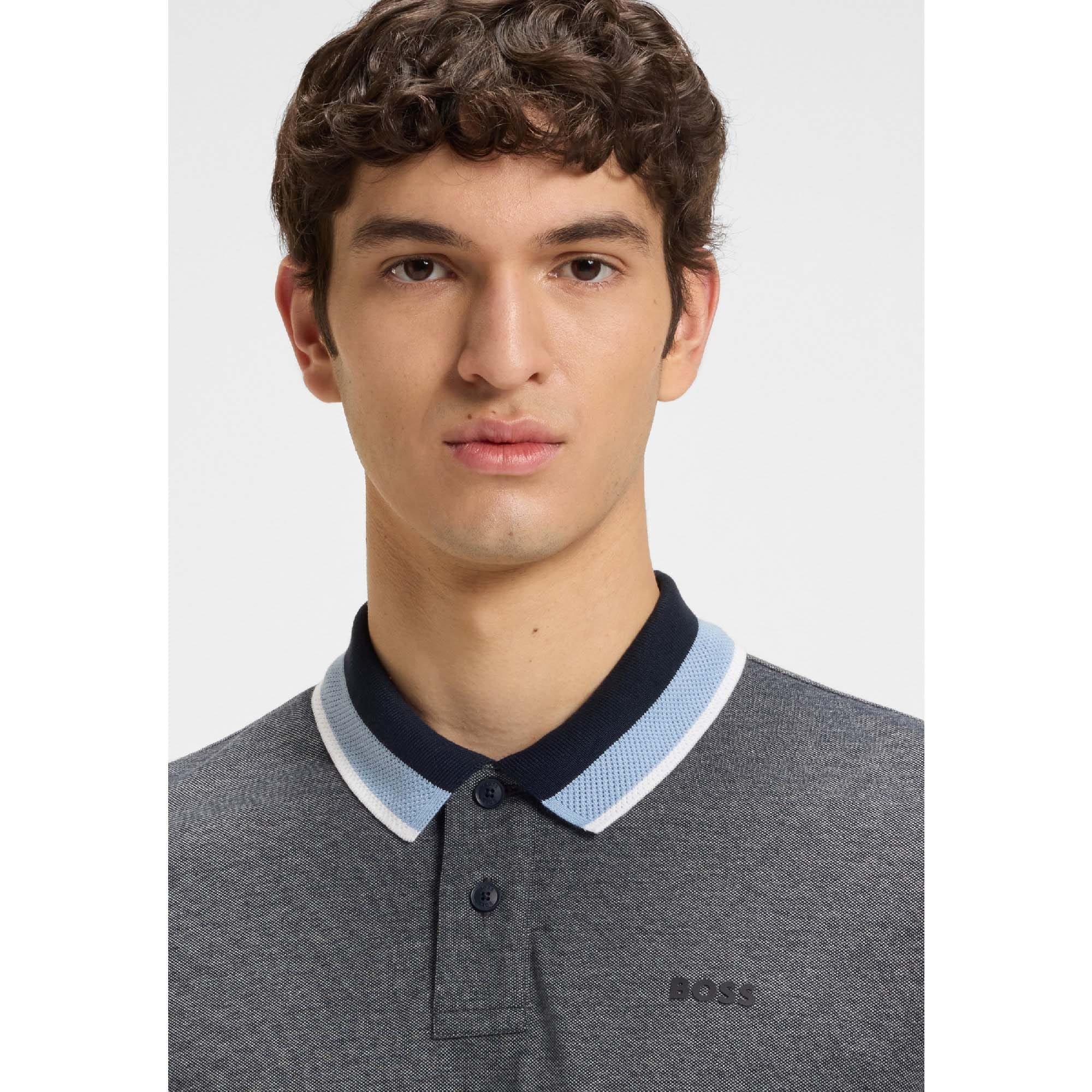 Blue - Boss - Peoxfordlong Long Sleeve Polo Shirt - 6