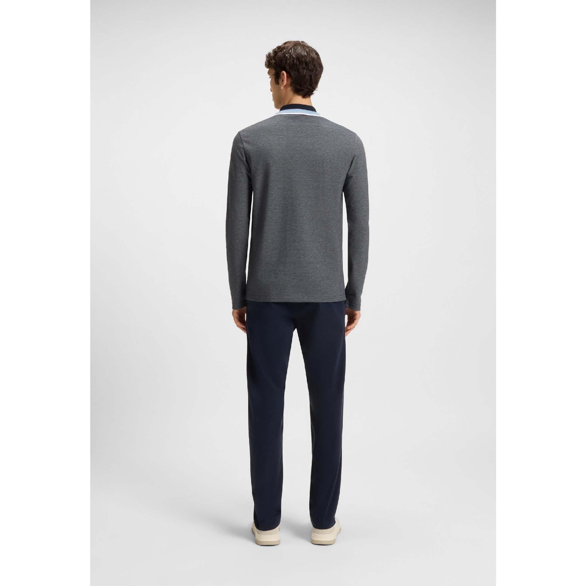 Blue - Boss - Peoxfordlong Long Sleeve Polo Shirt - 8