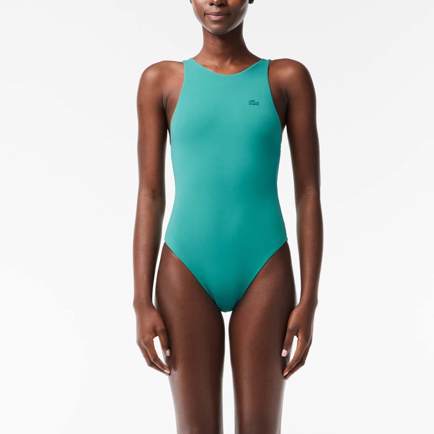 Green - Lacoste - One Piece Polyamide Swimsuit - 3