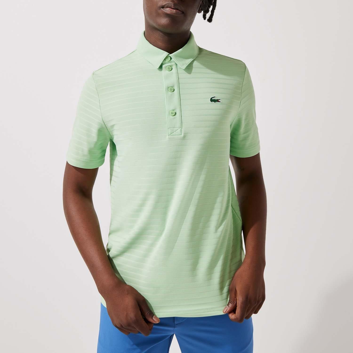 Green - Lacoste - Textured Breathable Golf Polo Shirt - 1