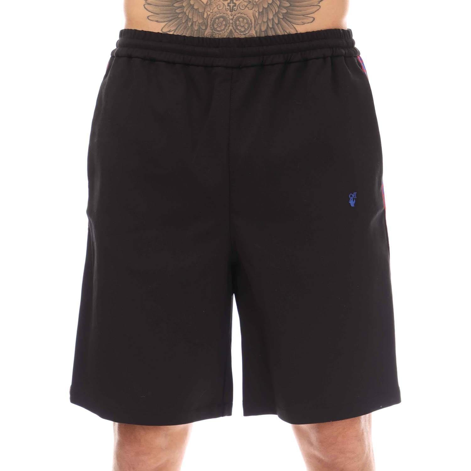 Black Red - Off White - Monogram Band Track Shorts - 1