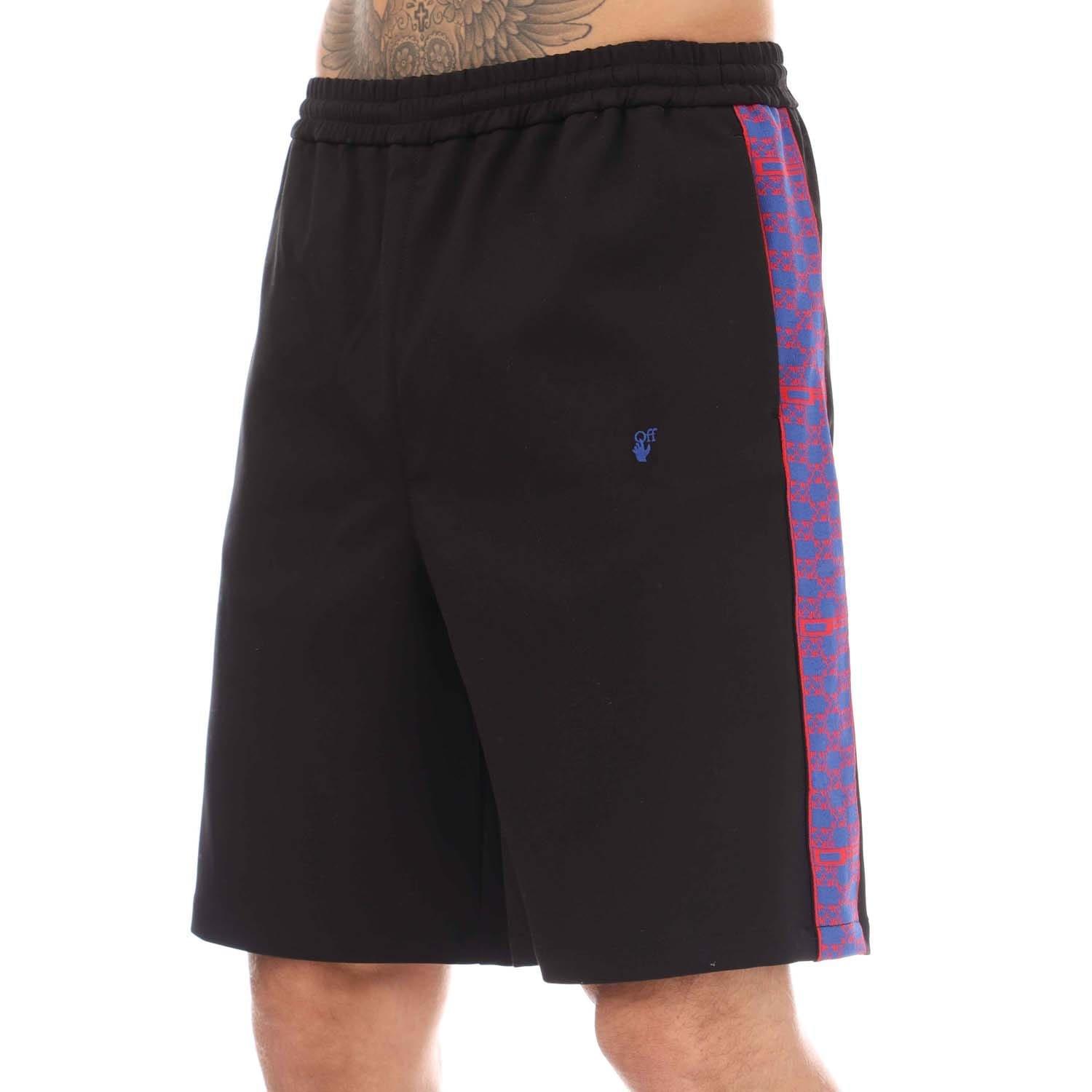Black Red - Off White - Monogram Band Track Shorts - 2