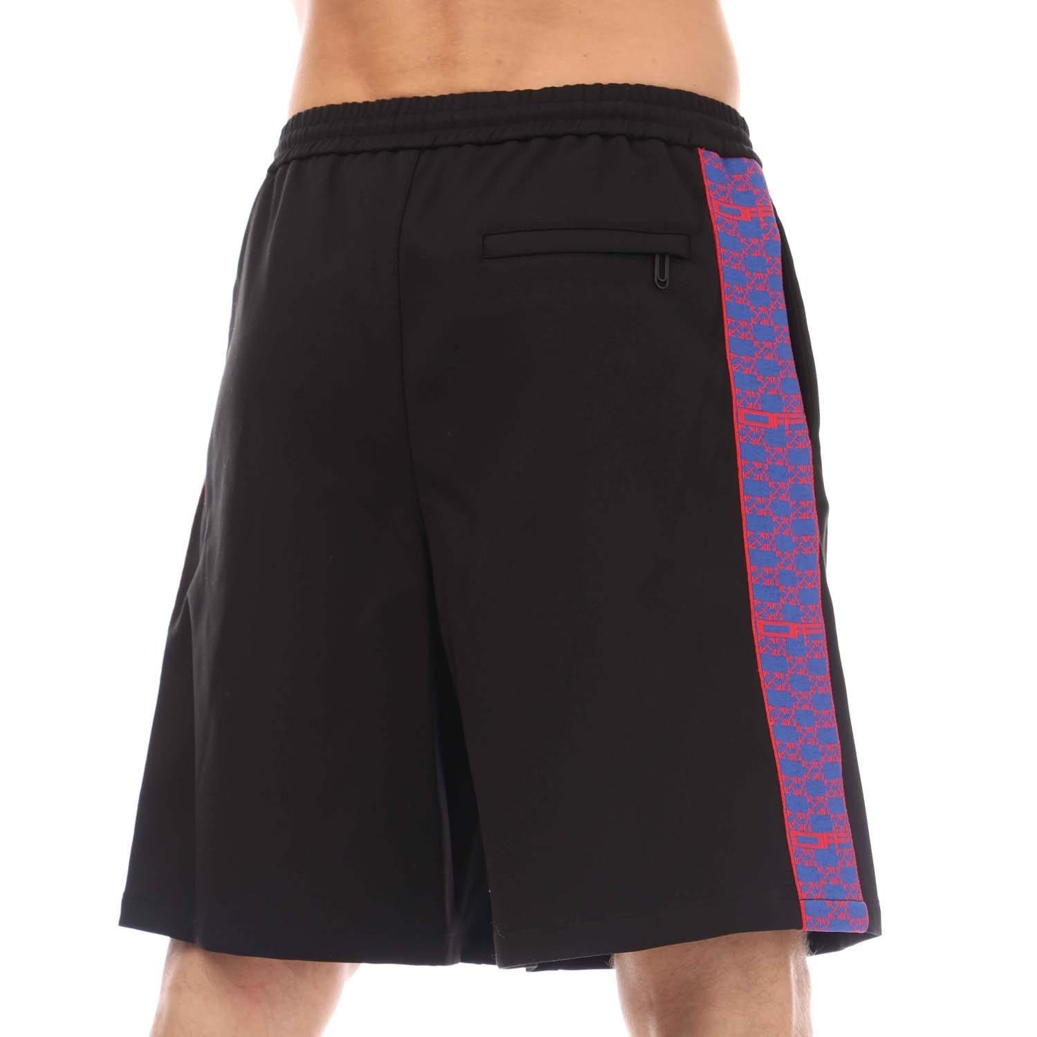 Black Red - Off White - Monogram Band Track Shorts - 3