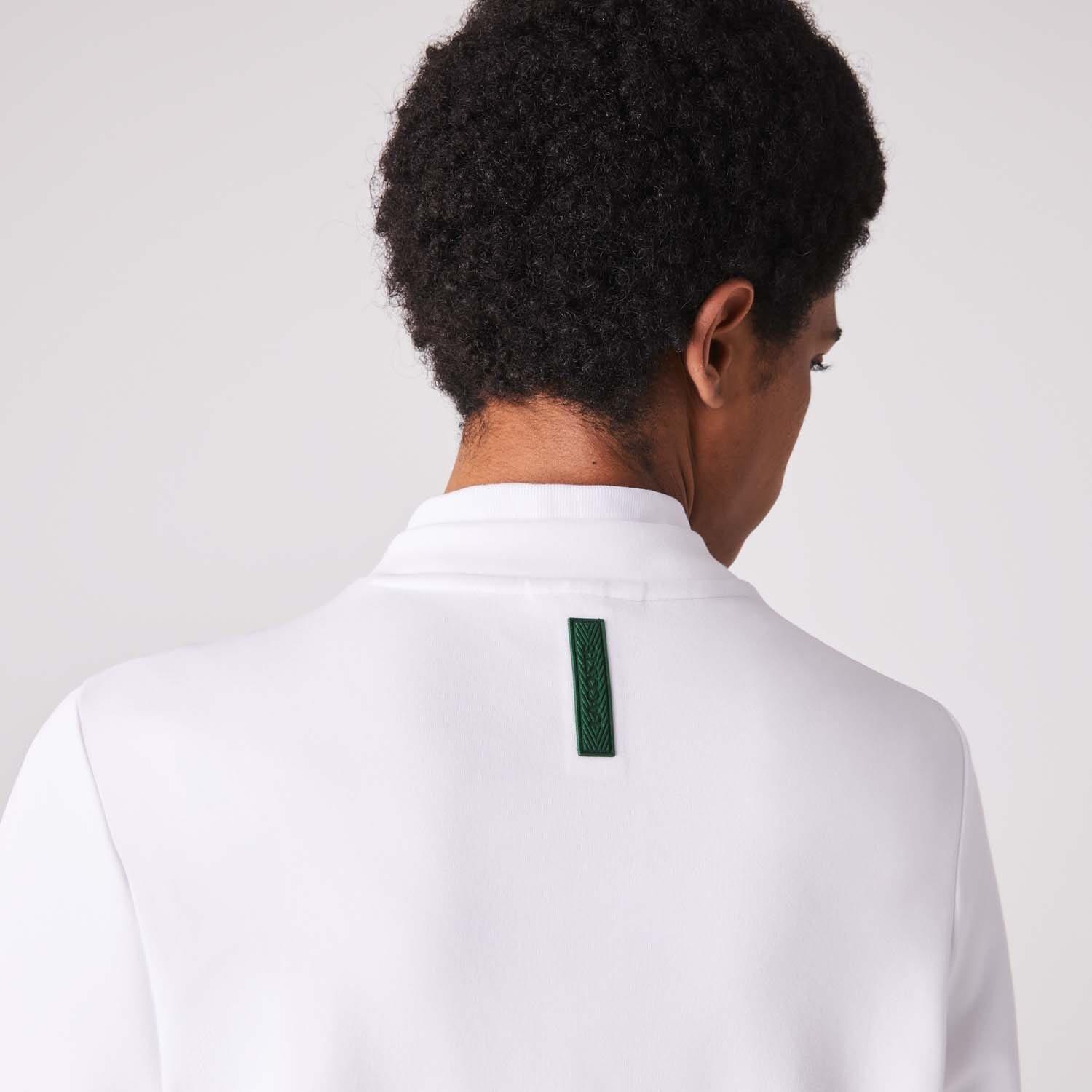 White - Lacoste - Crewneck Oversized Crocodile Sweatshirt - 5