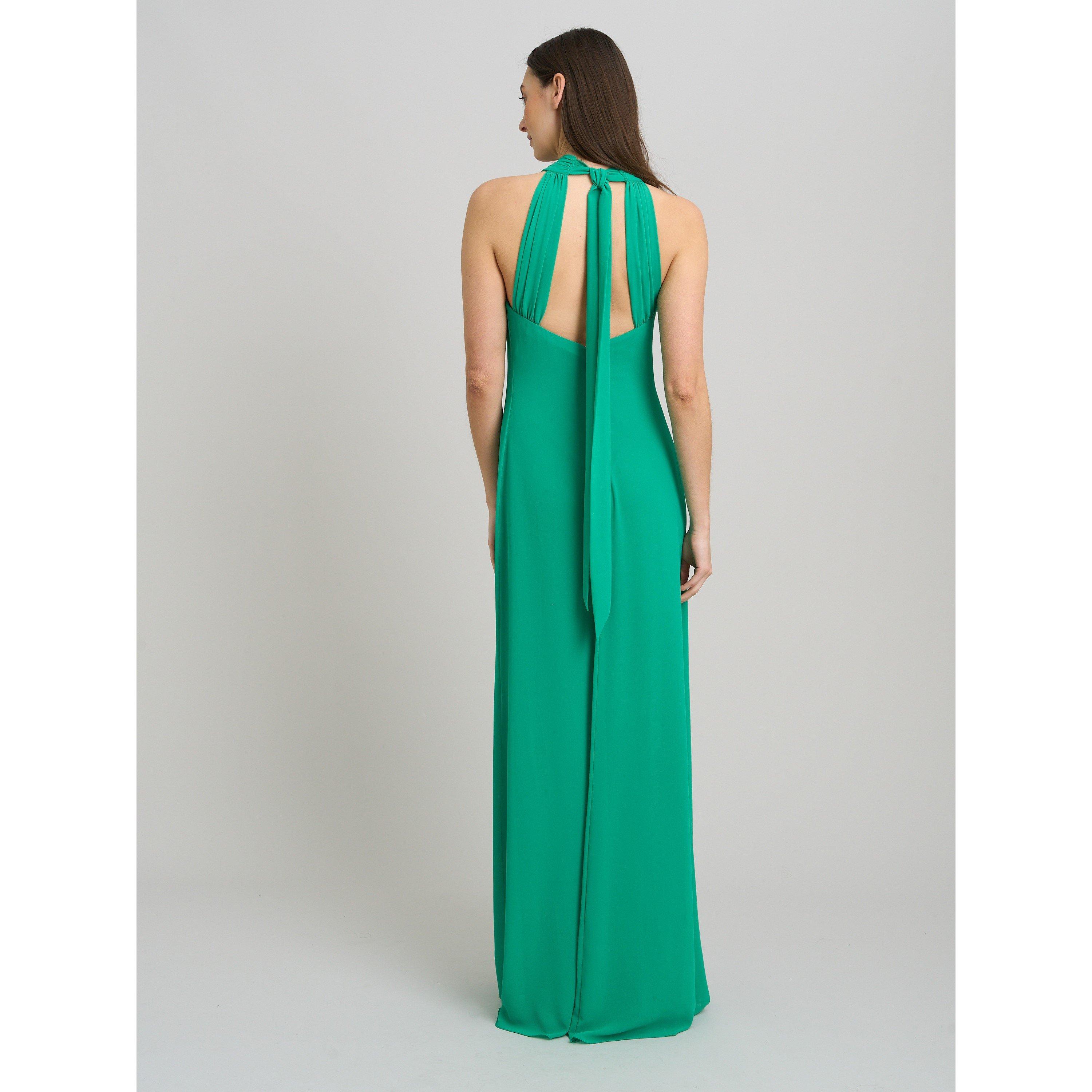 Emerald - Gina Bacconi - Marcie Chiffon Tie Neck Maxi Dress - 3