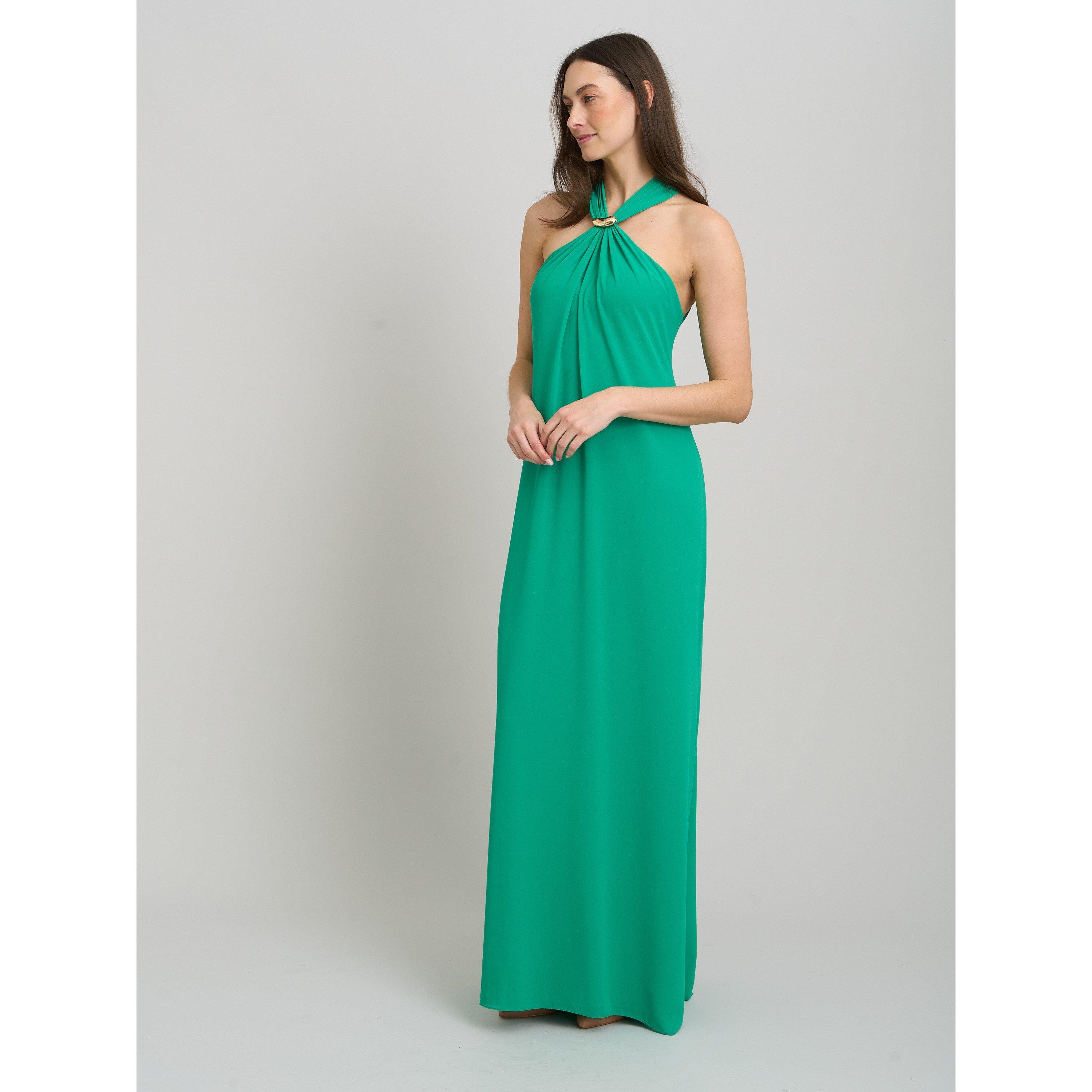 Emerald - Gina Bacconi - Marcie Chiffon Tie Neck Maxi Dress - 4