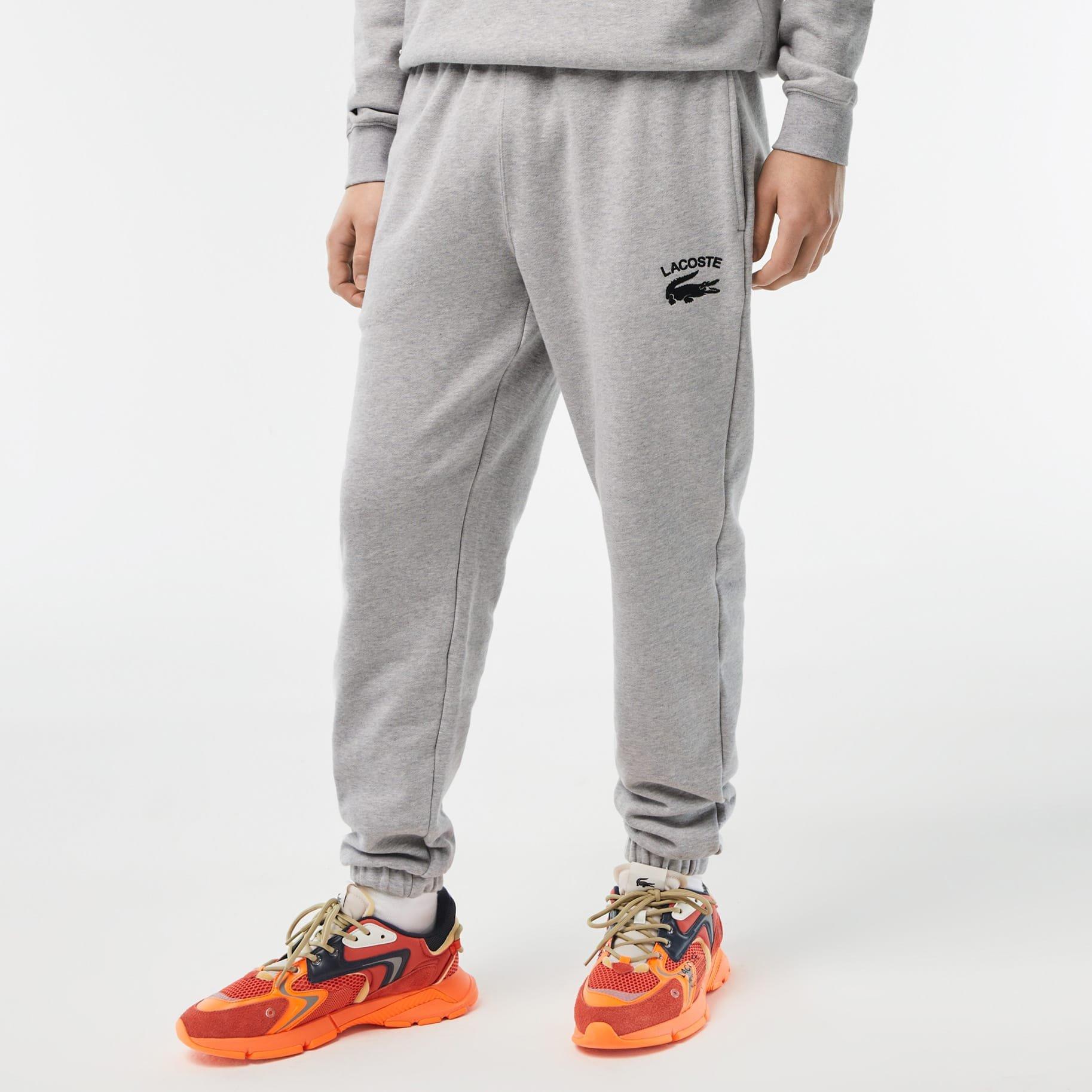 Grey - Lacoste - French Terry Cotton Tapered Fit Joggers - 1