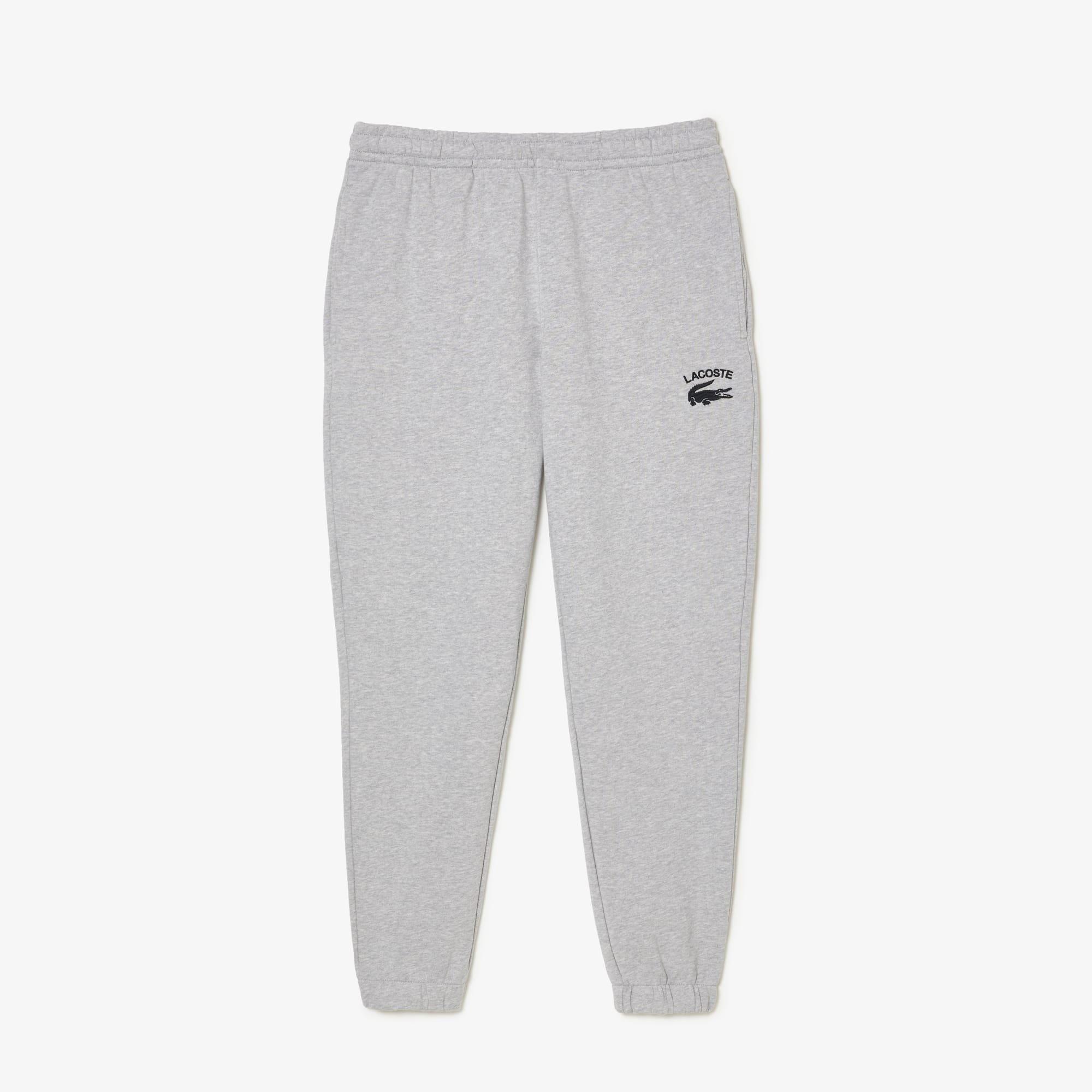 Grey - Lacoste - French Terry Cotton Tapered Fit Joggers - 3