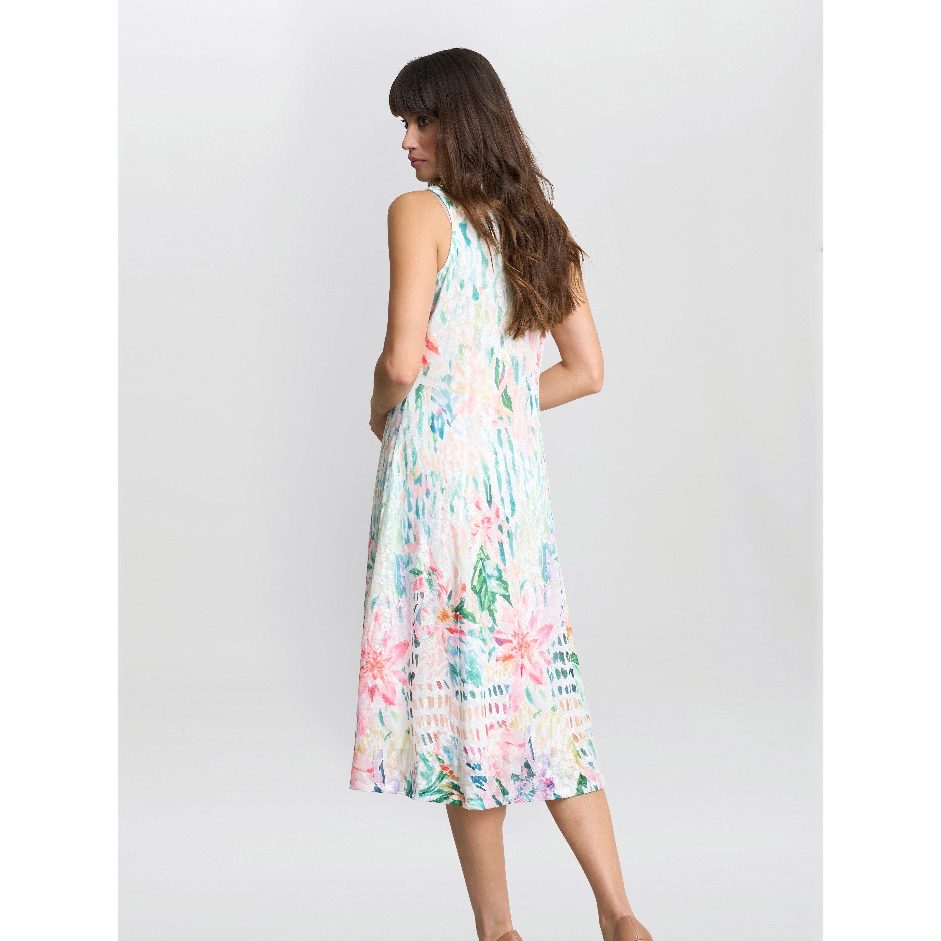 Multi - Gina Bacconi - Brooklyn Watercolour Floral Dress - 2