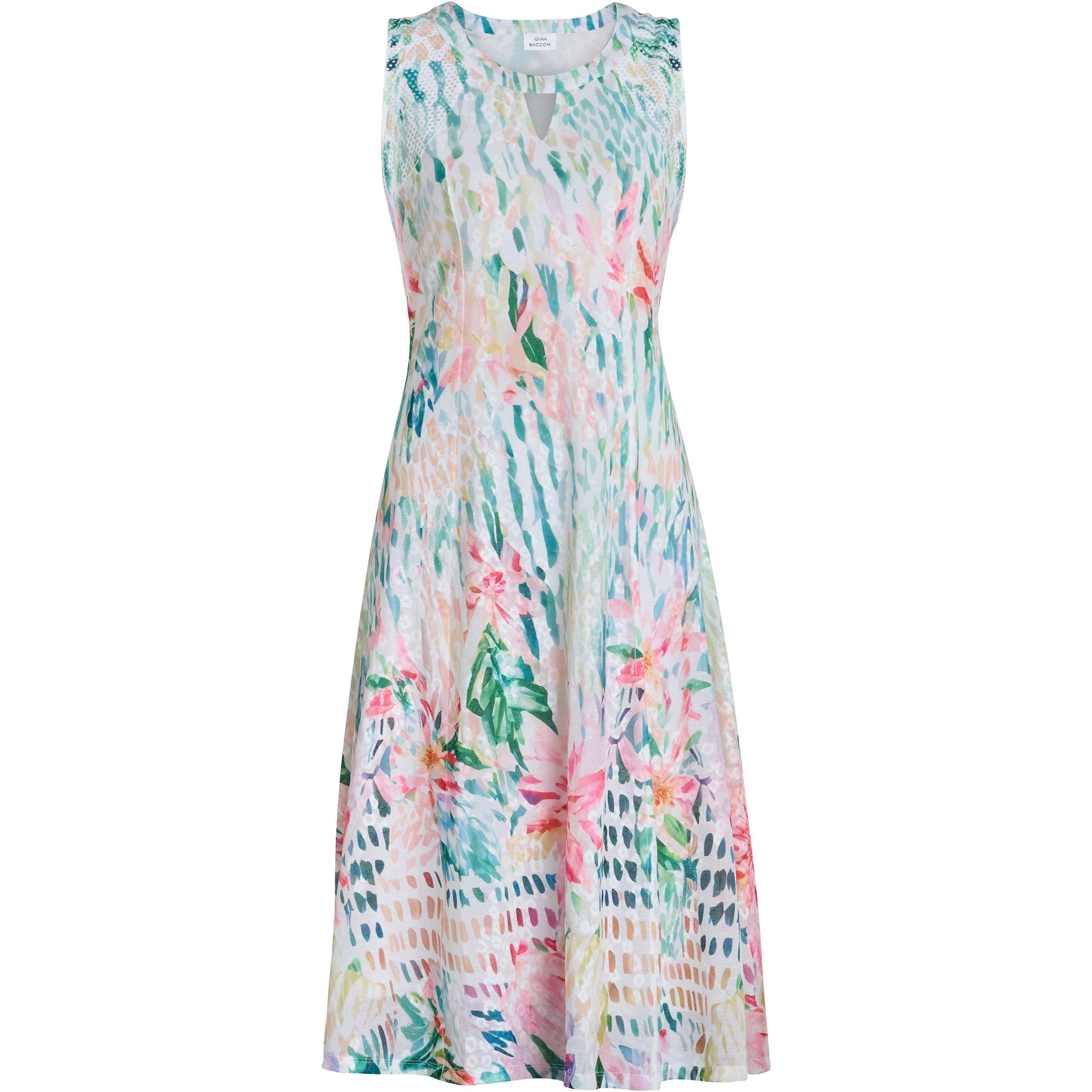 Multi - Gina Bacconi - Brooklyn Watercolour Floral Dress - 4