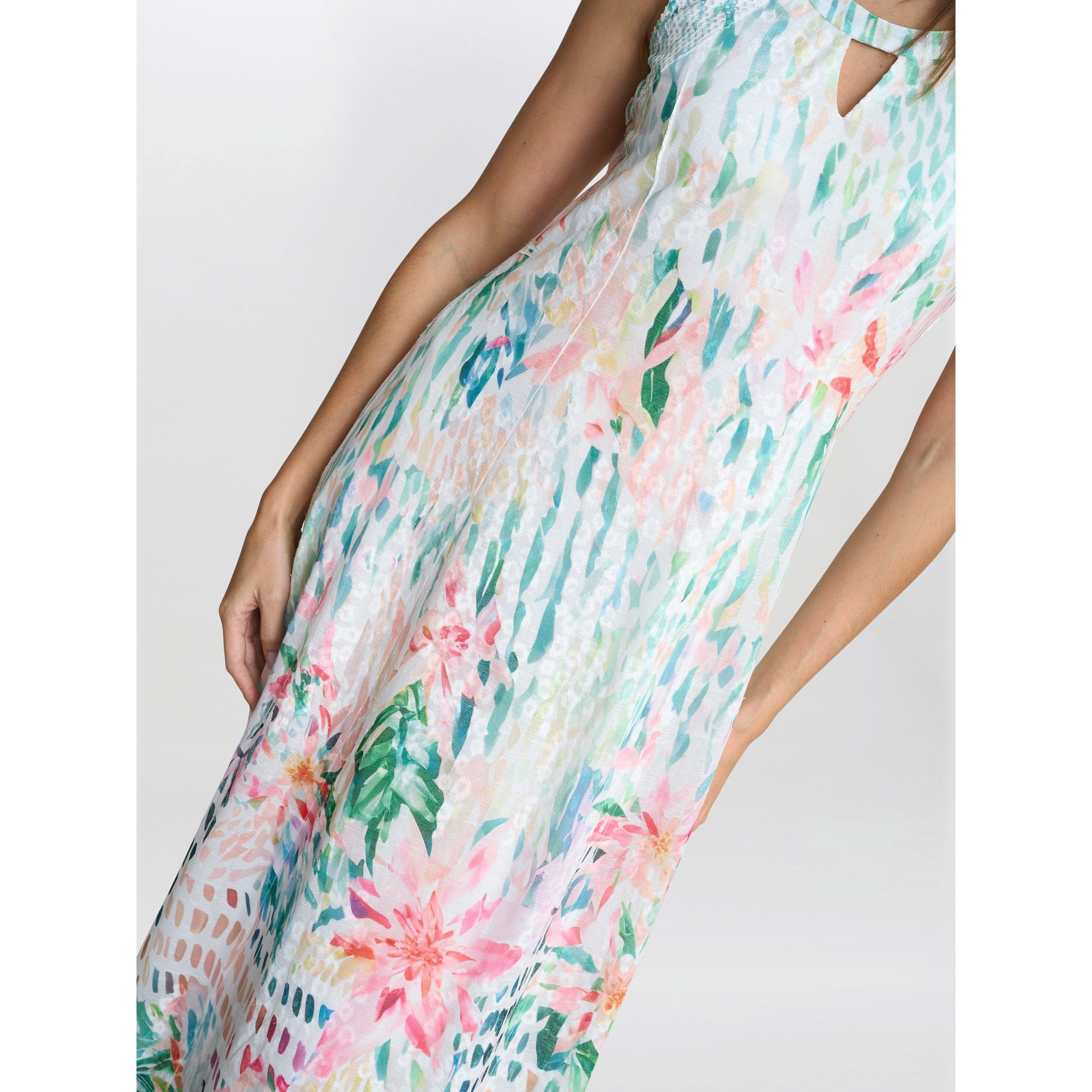 Multi - Gina Bacconi - Brooklyn Watercolour Floral Dress - 5