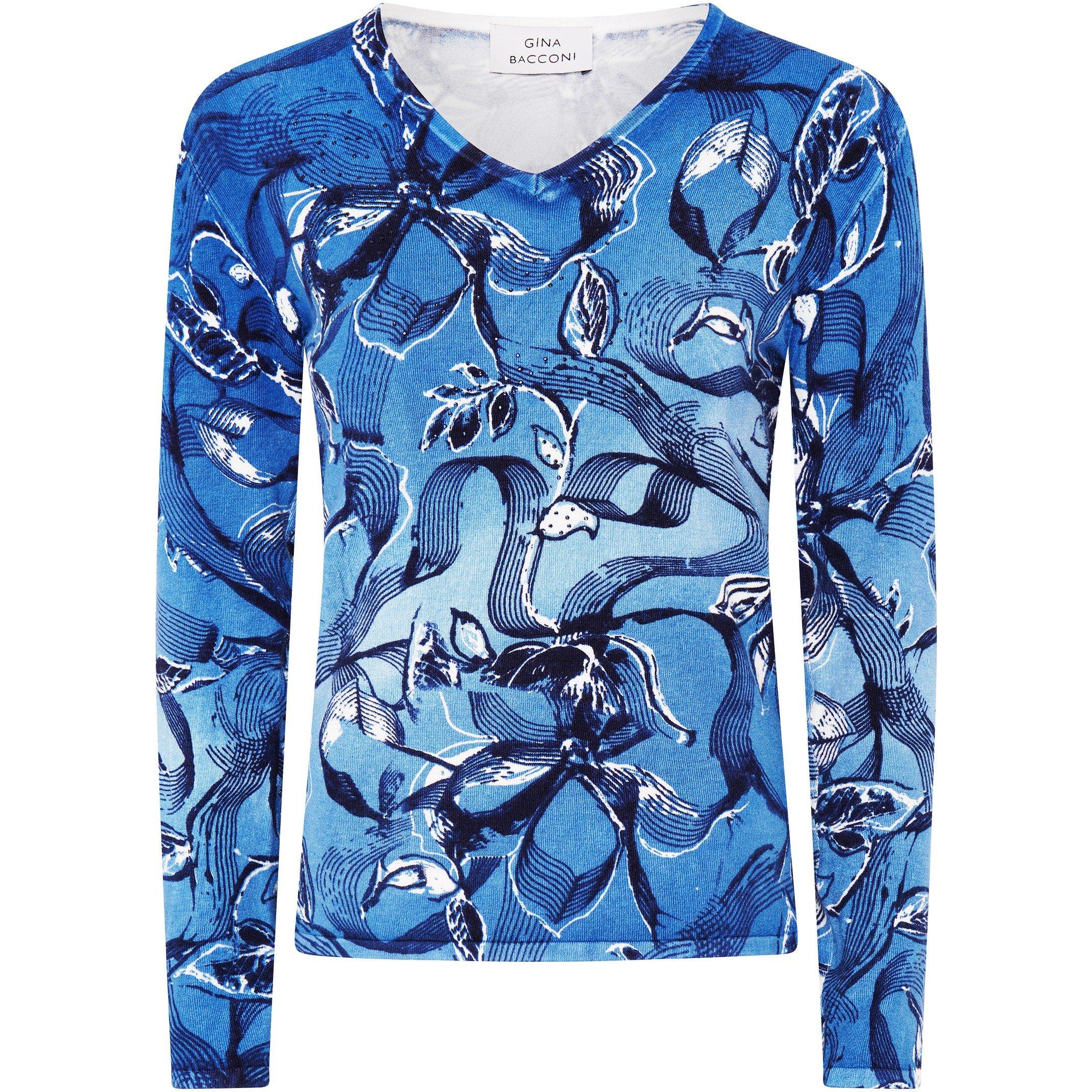 Blue - Gina Bacconi - Women's Riya Printed Jumper - 1
