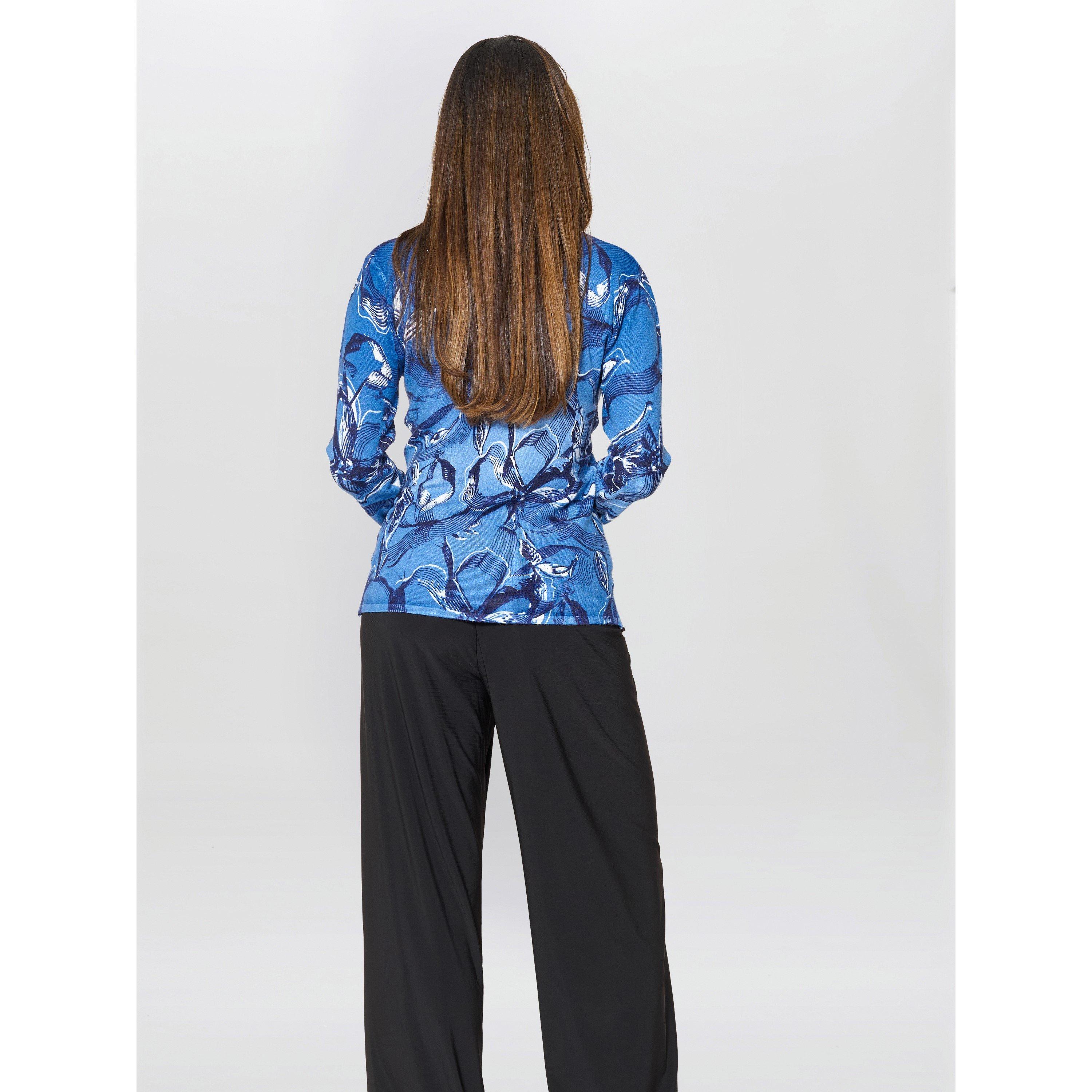 Blue - Gina Bacconi - Women's Riya Printed Jumper - 3