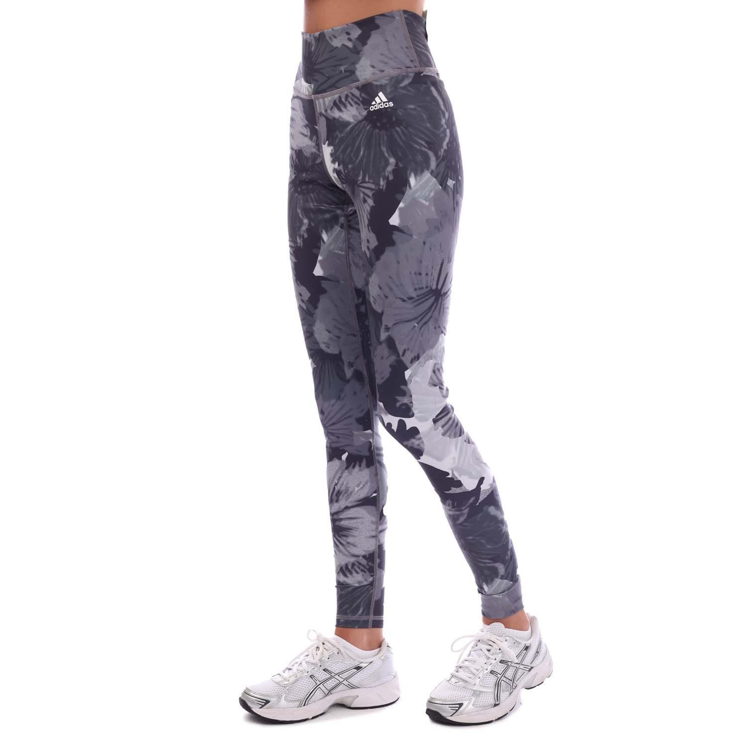 Grises - adidas - Training Essentials Printed High-Waisted Leggings - 2
