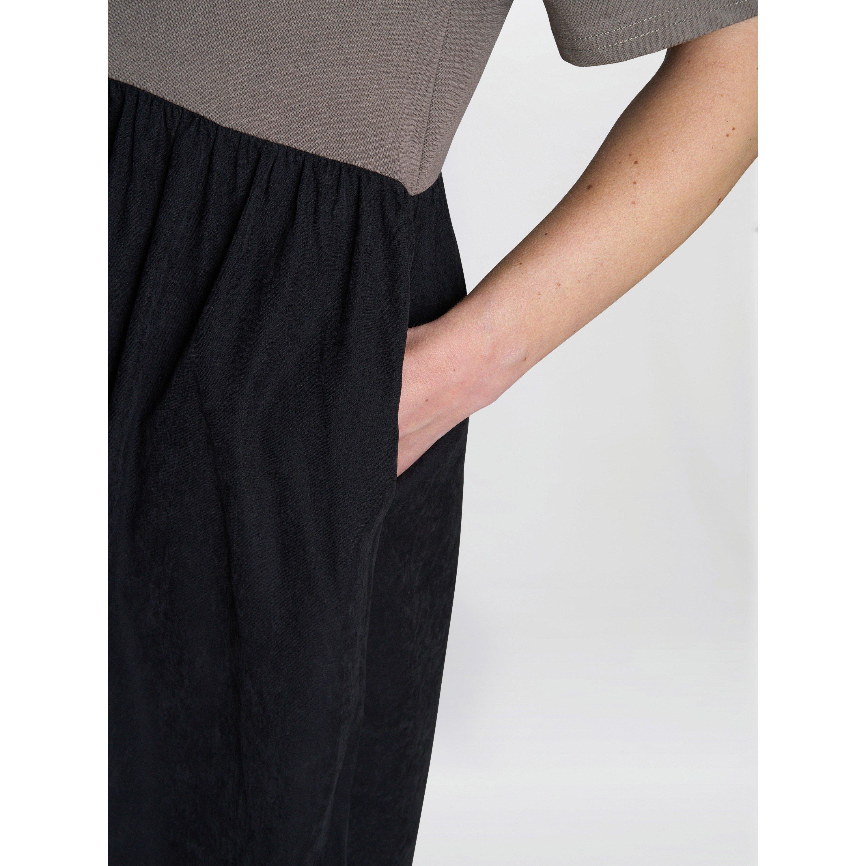 Black / Beige - Gina Bacconi - Cat Two Tone T-Shirt Dress - 5