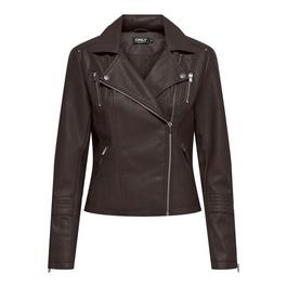 Only Gemma Faux Leather Biker Jacket