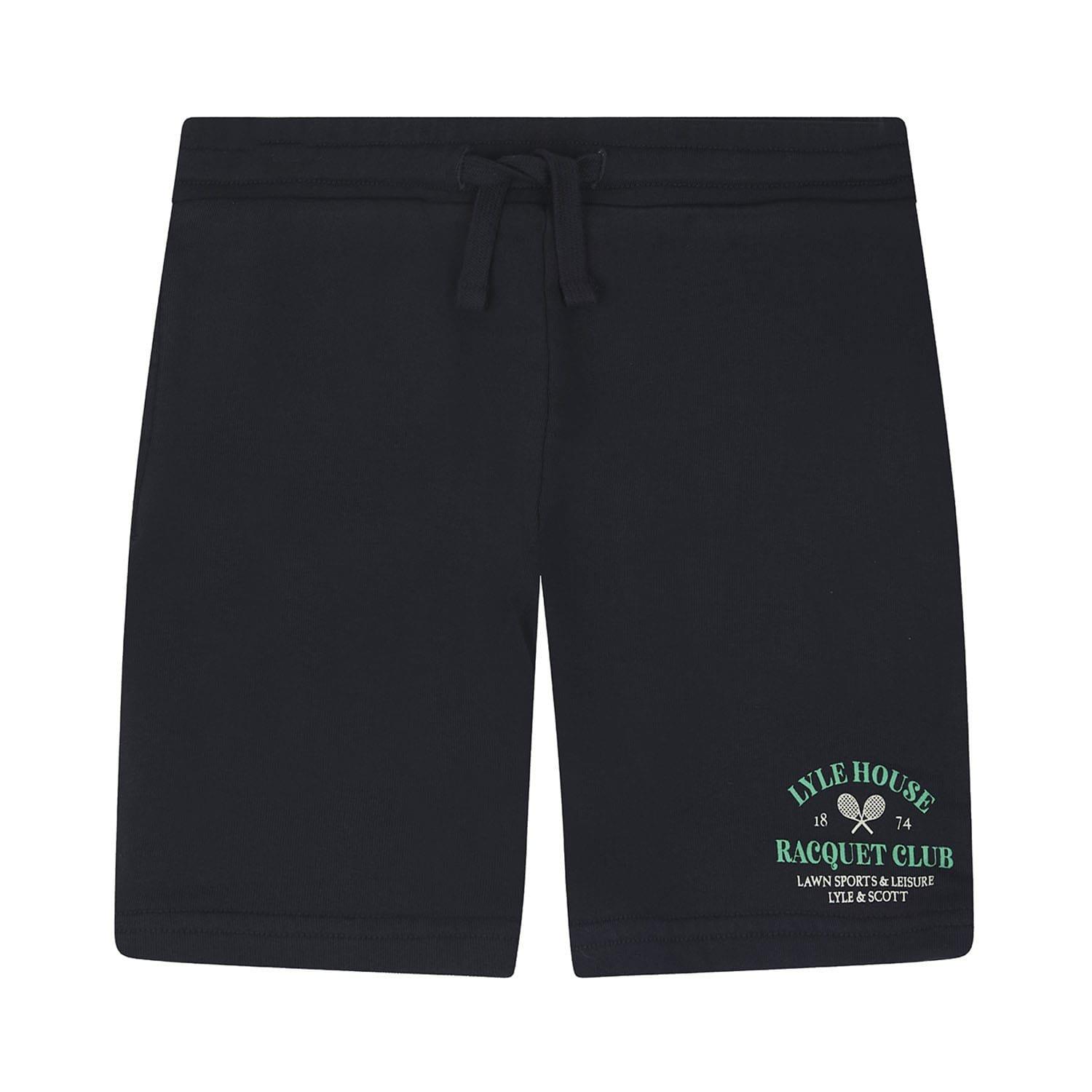 Navy - Lyle and Scott - Racquet Club Graphic Sweat Shorts