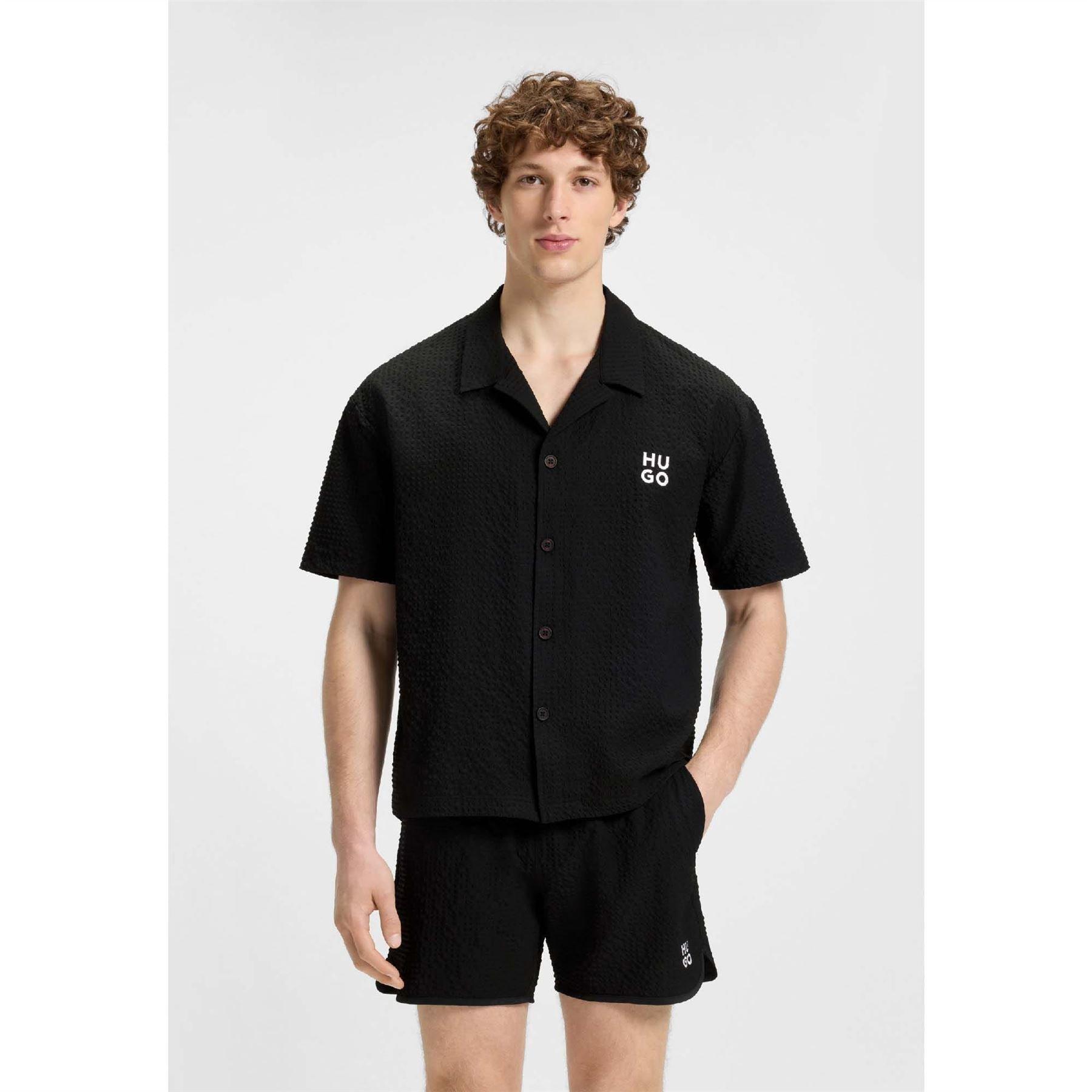 Black - Hugo - Chaffle Waffle Beach Shirt - 4