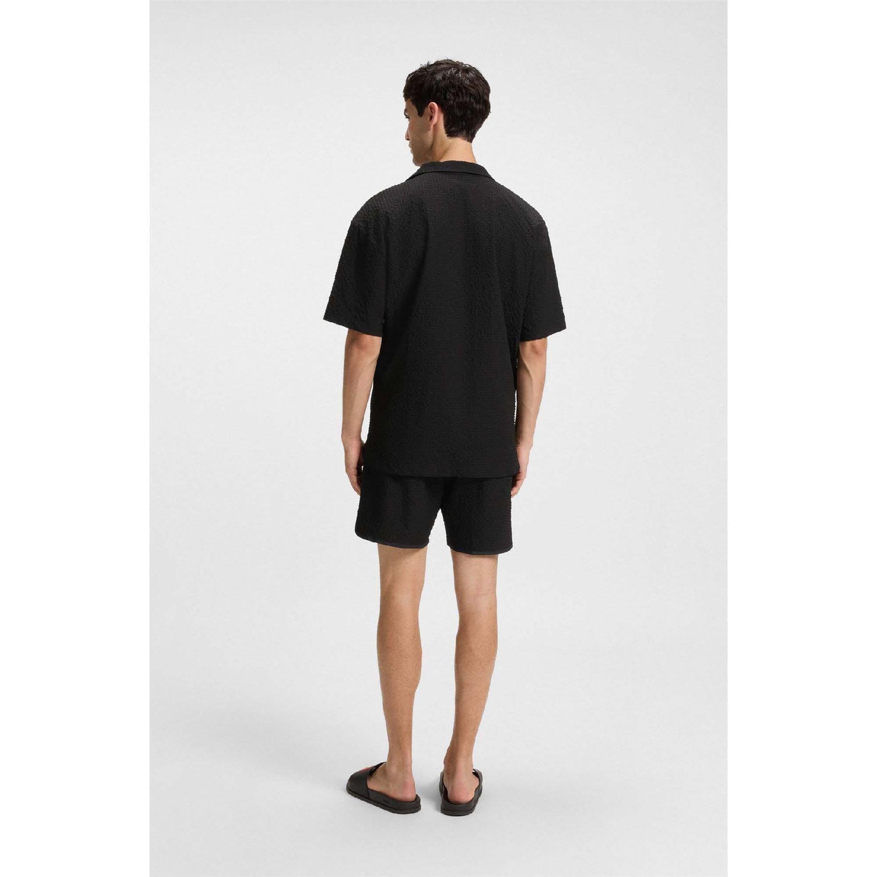 Black - Hugo - Chaffle Waffle Beach Shirt - 5