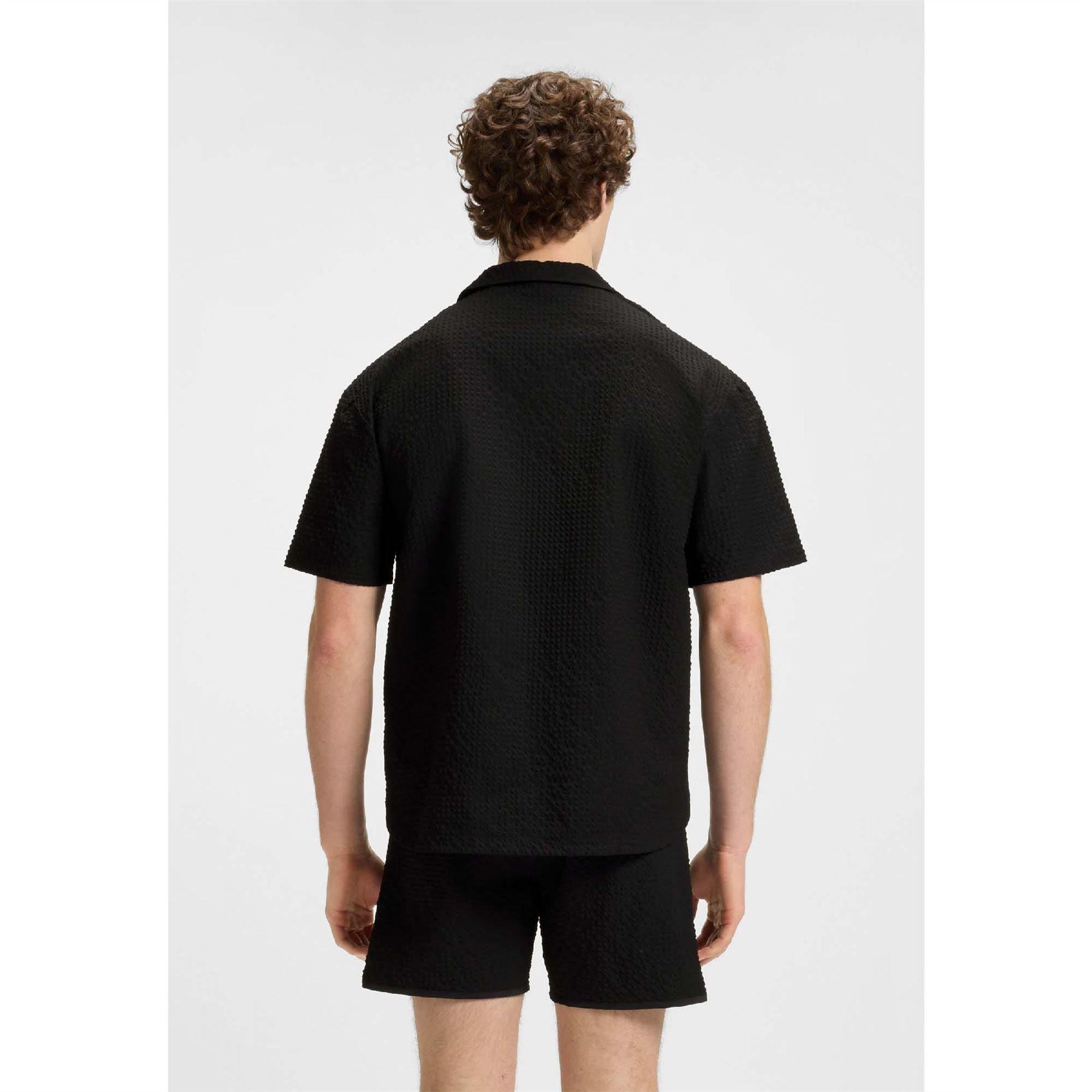 Black - Hugo - Chaffle Waffle Beach Shirt - 6